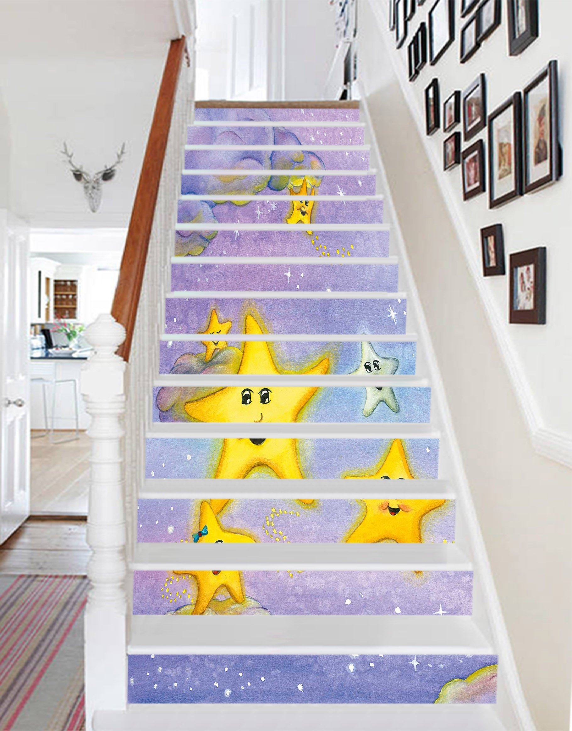 3D Lovely Stars Sky 1003 Stair Risers Wallpaper AJ Wallpaper 