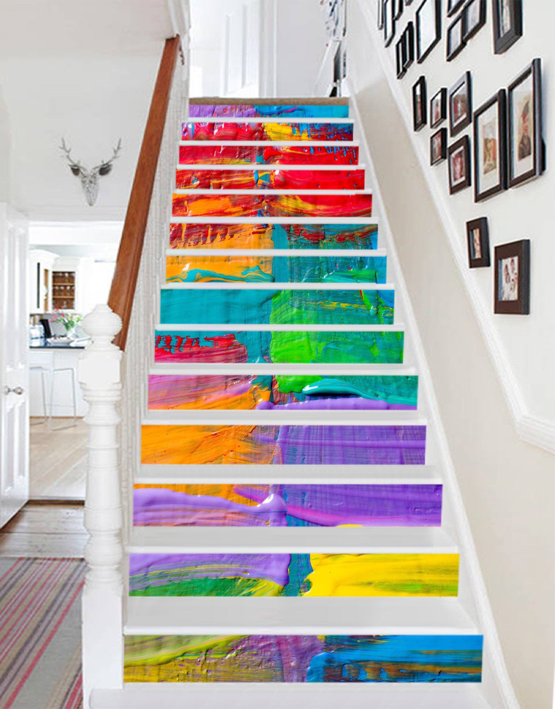 3D Color Paint 1142 Stair Risers Wallpaper AJ Wallpaper 