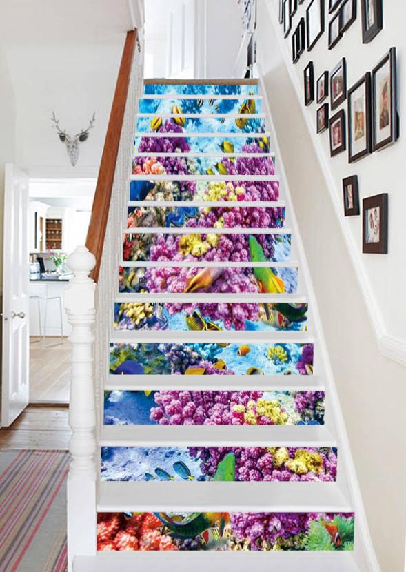 3D Colorful Seabed 784 Stair Risers Wallpaper AJ Wallpaper 