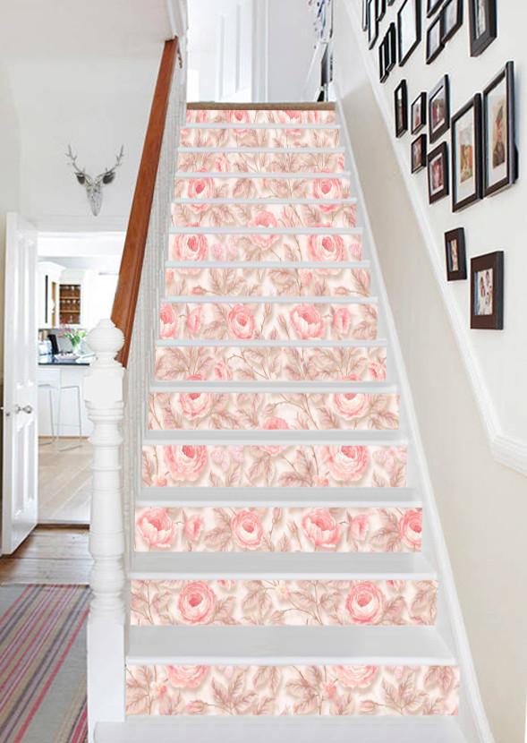 3D Elegant Flowers 770 Stair Risers Wallpaper AJ Wallpaper 