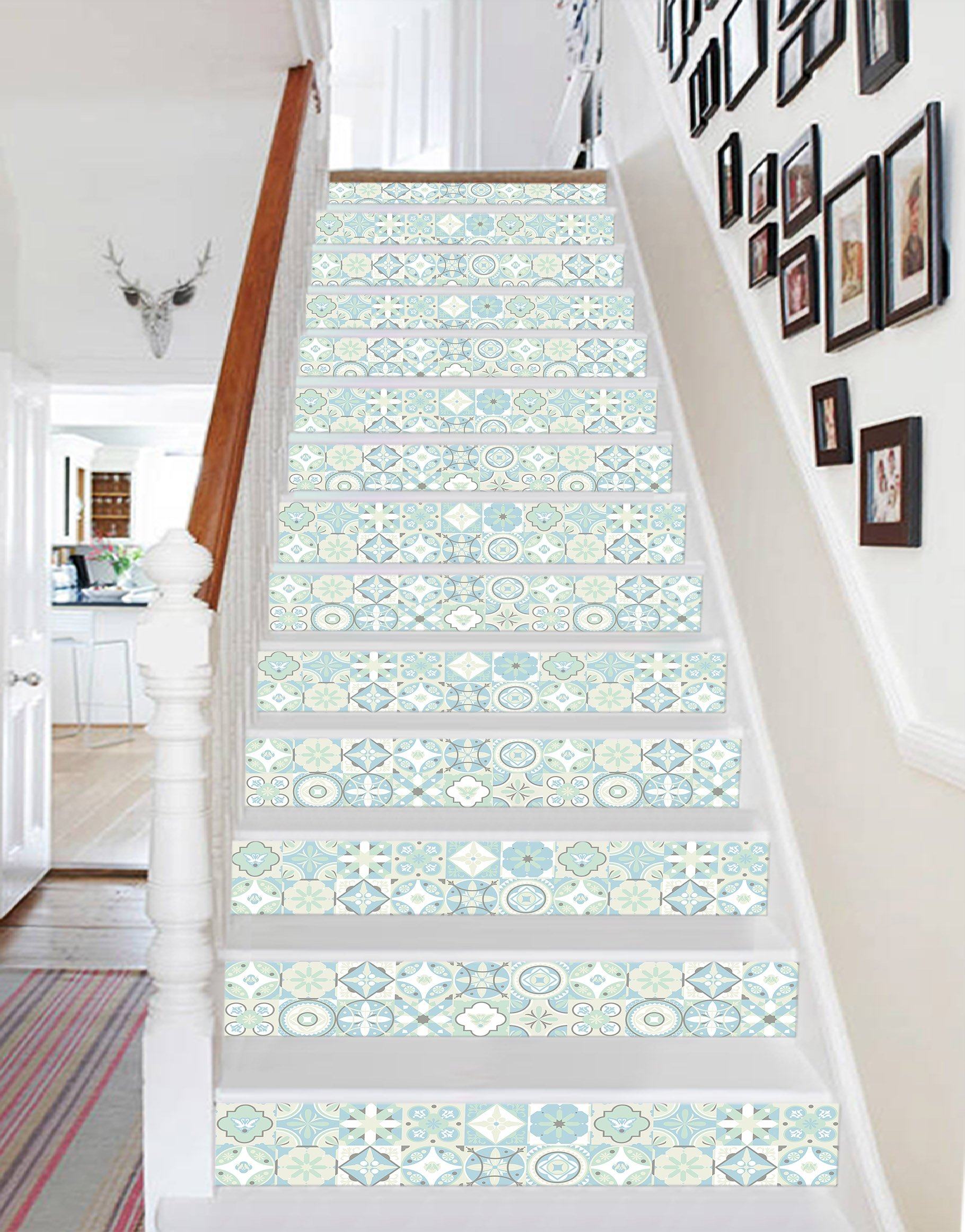 3D Fresh Mosaic 6594 Marble Tile Texture Stair Risers Wallpaper AJ Wallpaper 
