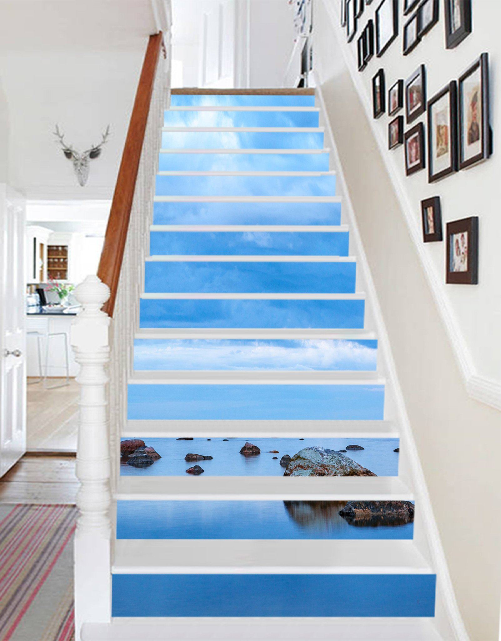 3D Vast Sea Stones 930 Stair Risers Wallpaper AJ Wallpaper 