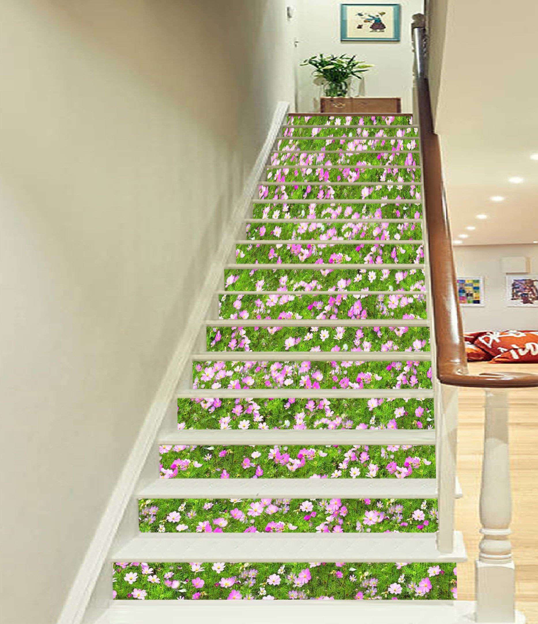 3D Grassland Flowers 418 Stair Risers Wallpaper AJ Wallpaper 
