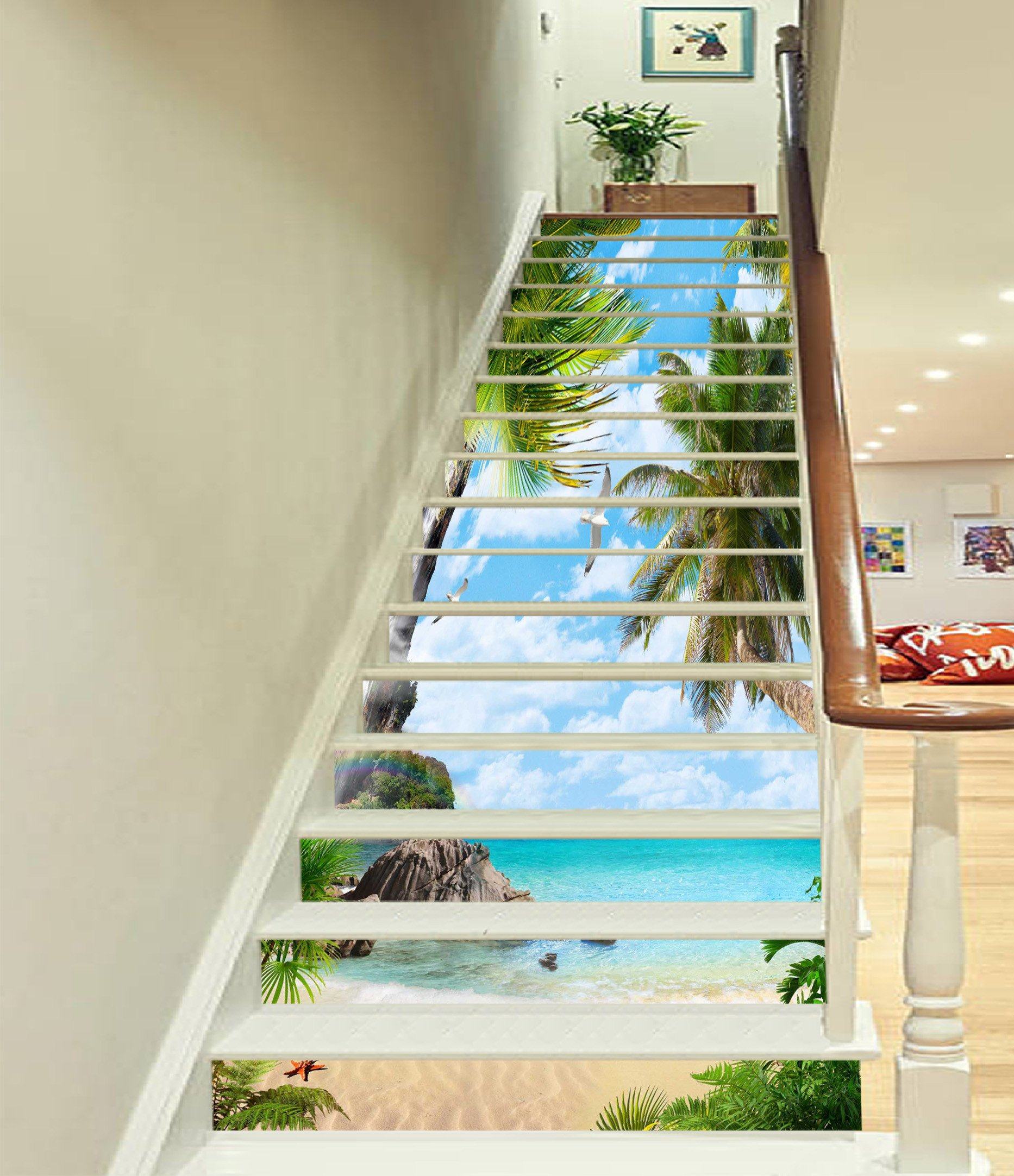 3D Beautiful Beach 780 Stair Risers Wallpaper AJ Wallpaper 