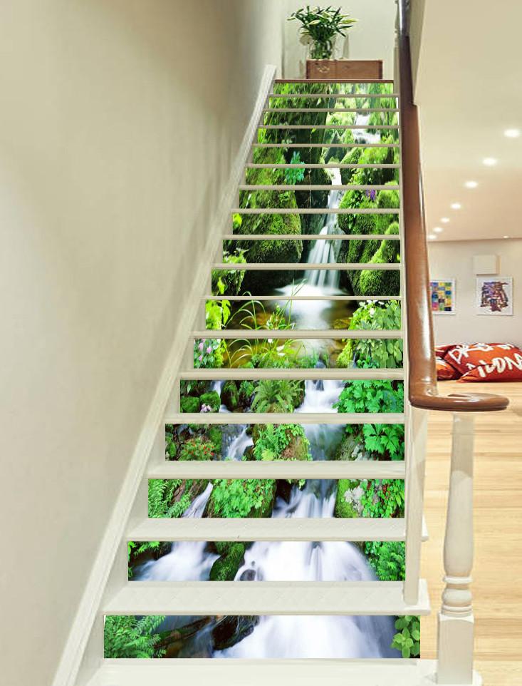 3D Creek Scenery 769 Stair Risers Wallpaper AJ Wallpaper 