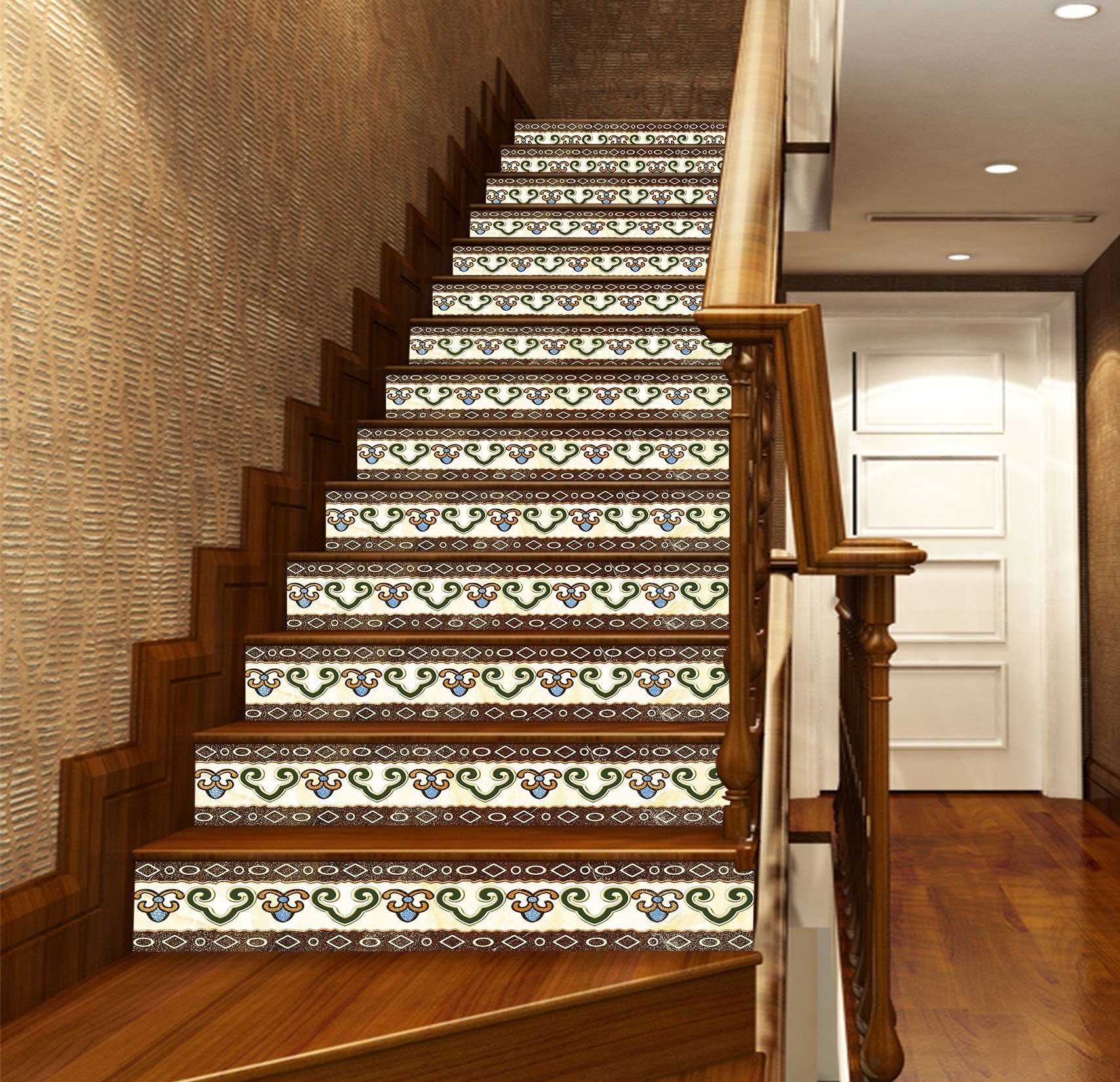 3D Reto Pattern 766 Stair Risers Wallpaper AJ Wallpaper 