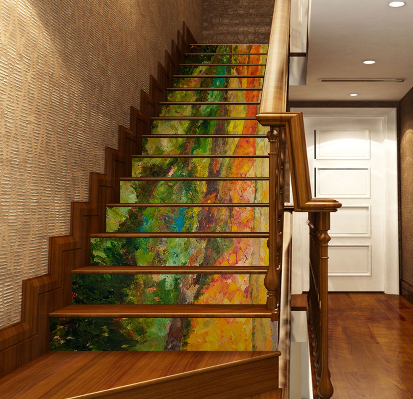 3D Forest Field Painting Pattern 90177 Allan P. Friedlander Stair Risers