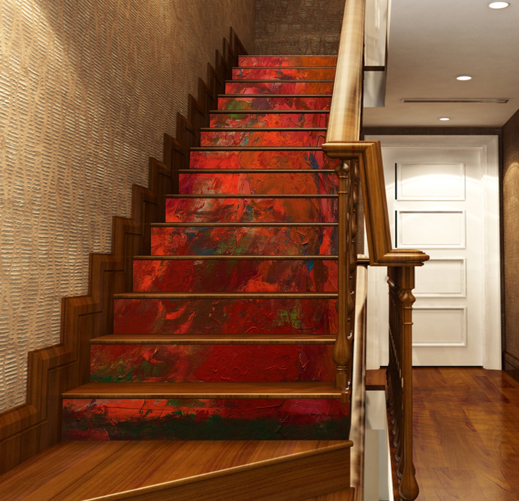 3D Red Abstract Oil Painting 90173 Allan P. Friedlander Stair Risers