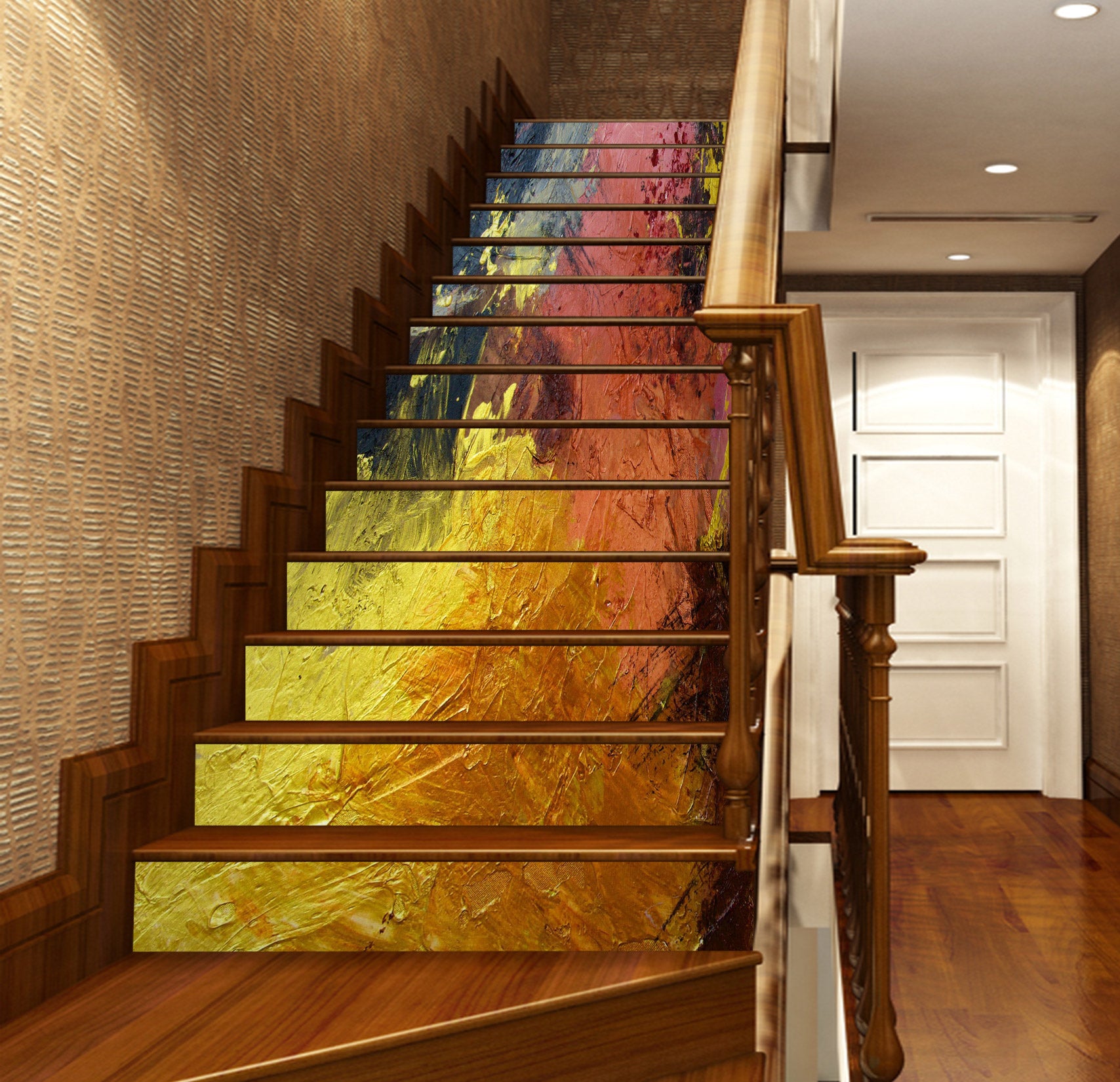 3D Golden Oil Painting 9043 Allan P. Friedlander Stair Risers