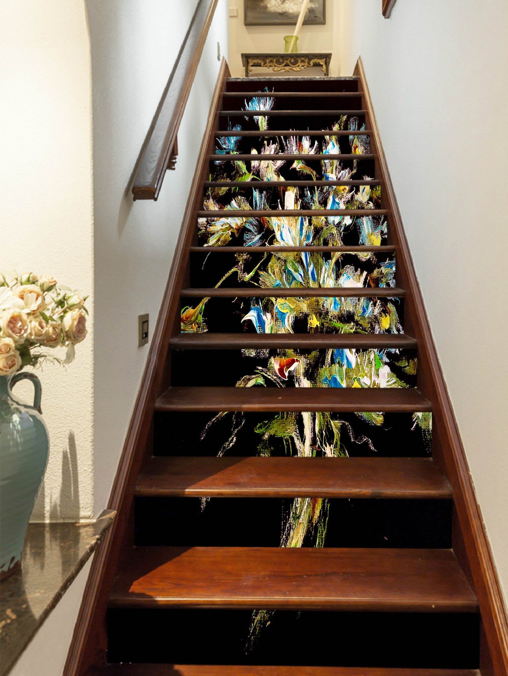 3D Blue Flower 2182 Skromova Marina Stair Risers