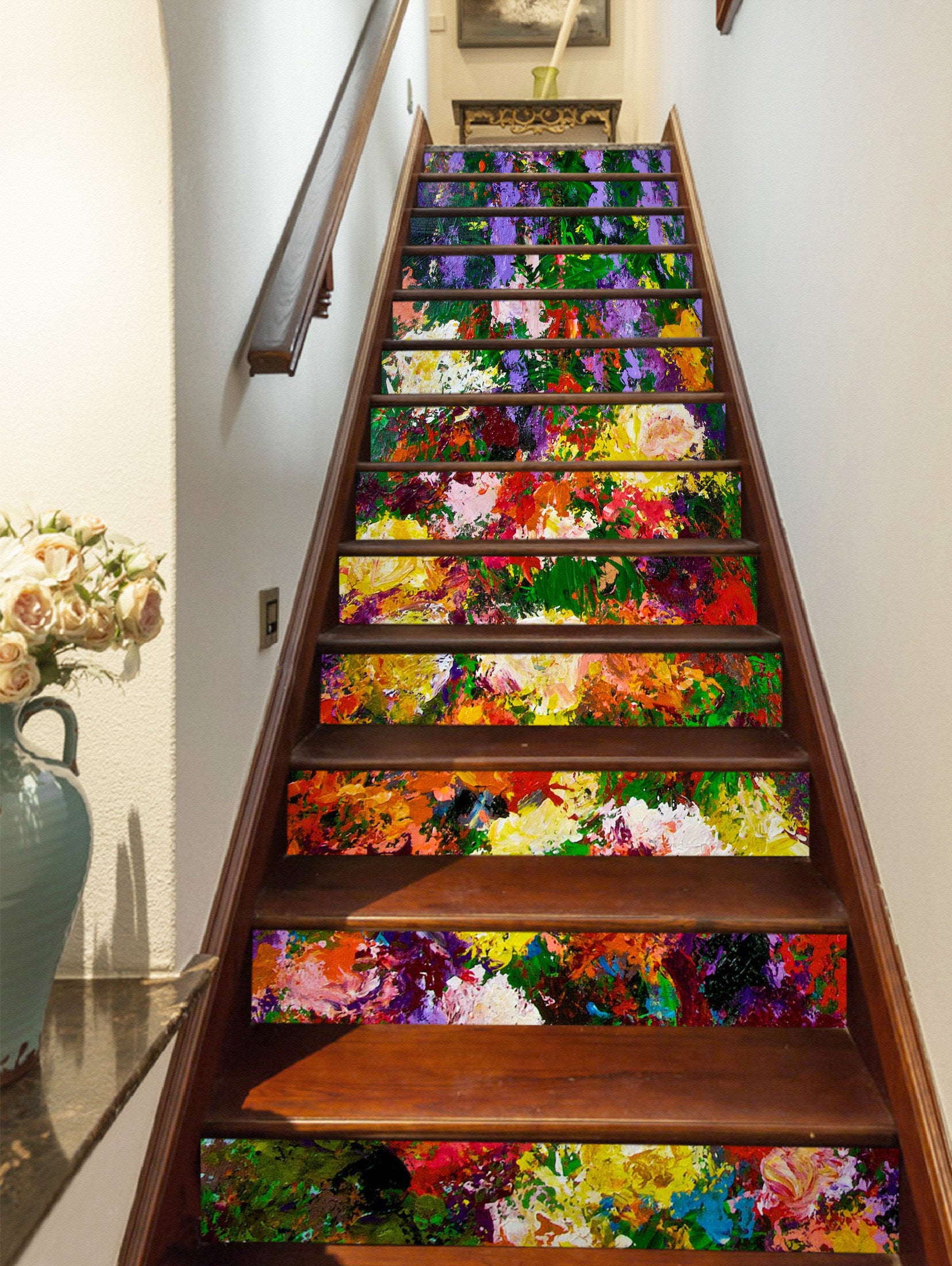 3D Colorful Flowers Oil Painting 9024 Allan P. Friedlander Stair Risers