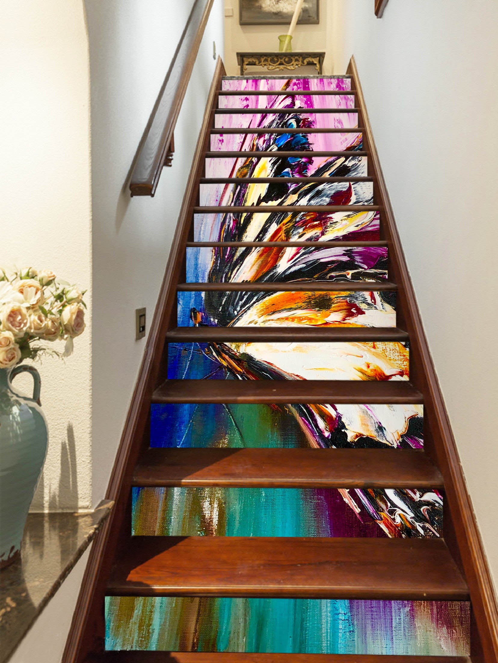 3D Colorful Butterfly 2180 Skromova Marina Stair Risers