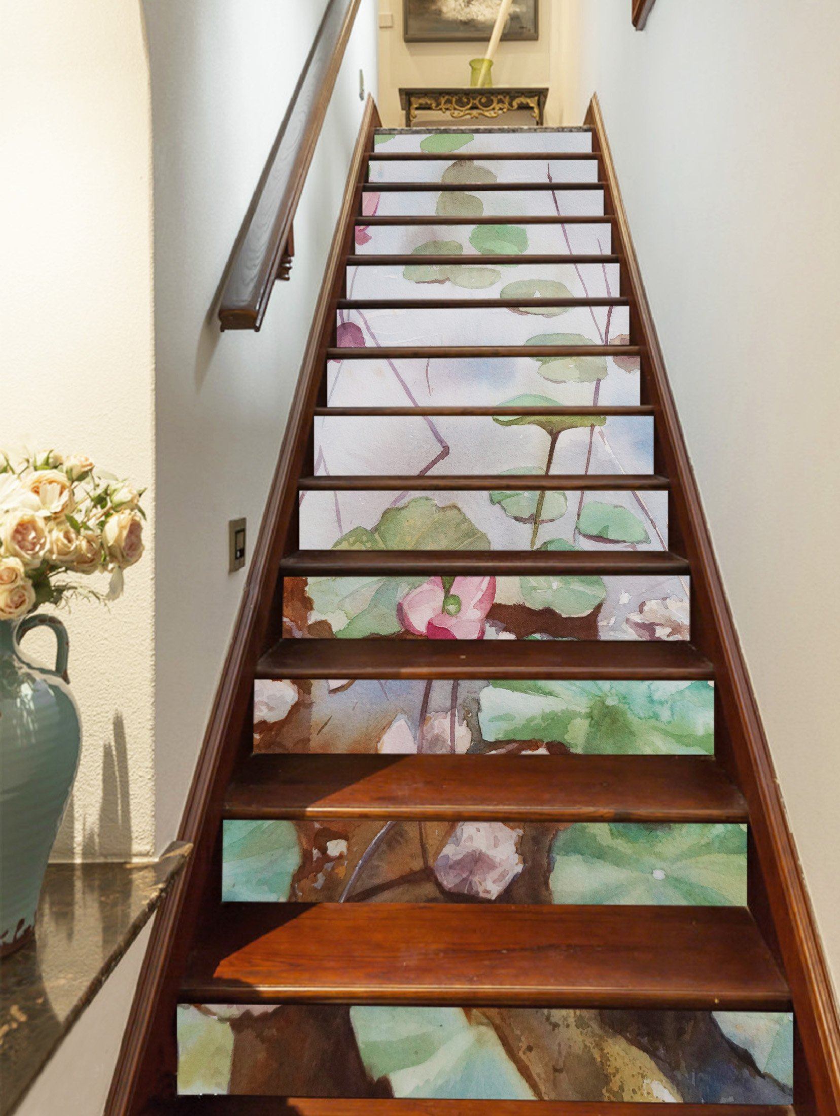 3D Lotus 1483 Stair Risers Wallpaper AJ Wallpaper 