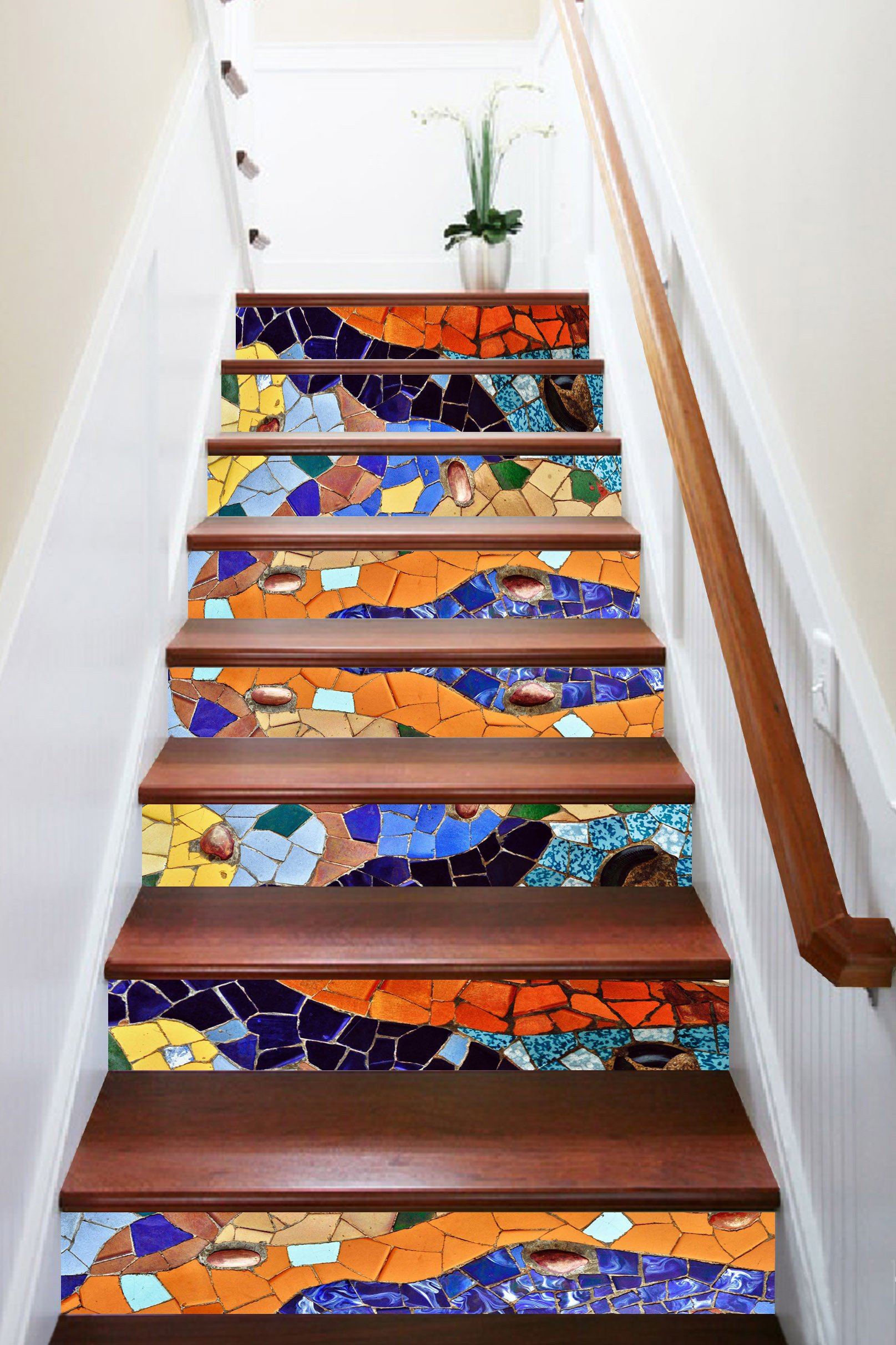 3D Stone Slices Pattern 1143 Stair Risers Wallpaper AJ Wallpaper 
