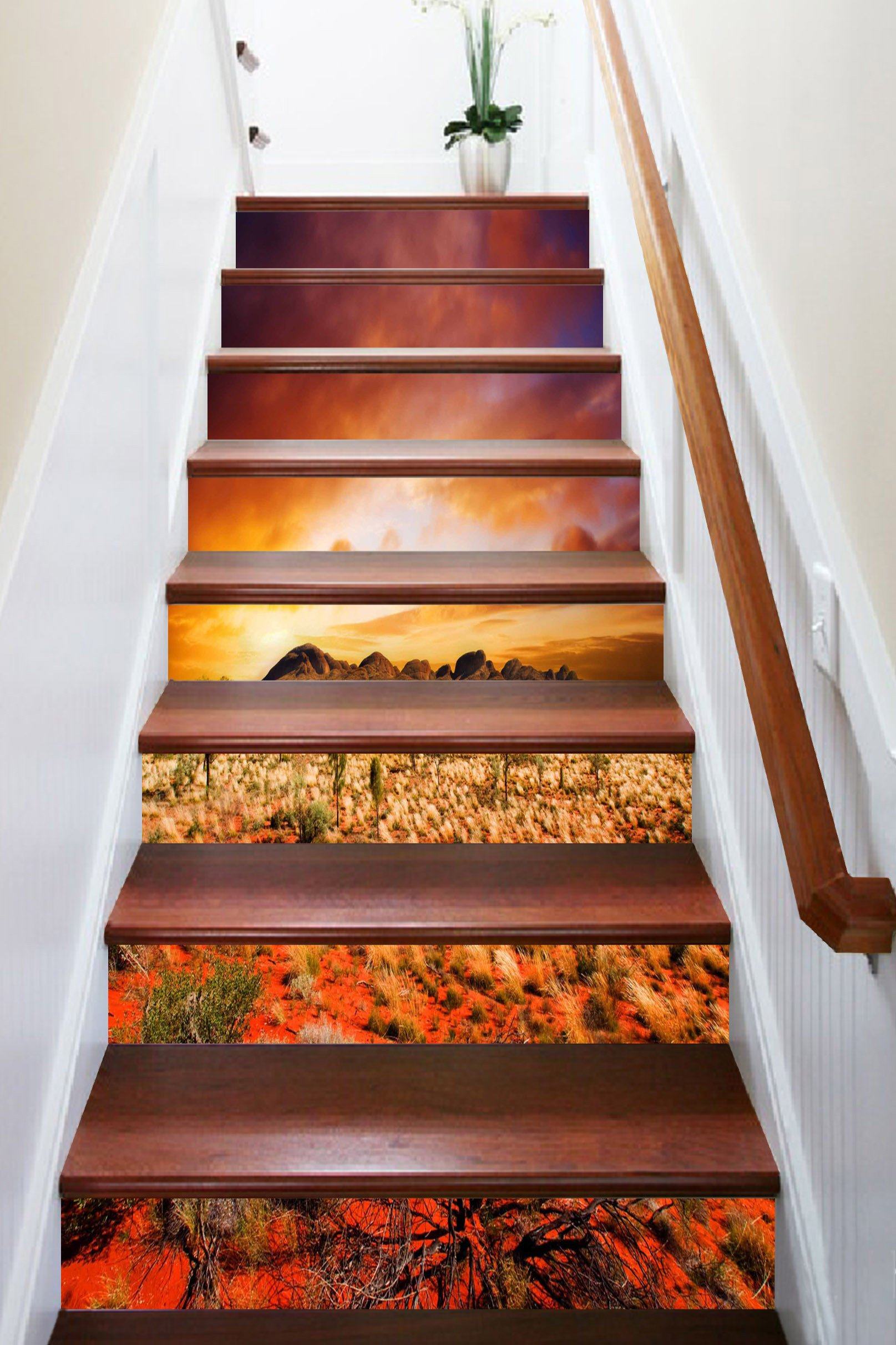 3D Wilderness Sunset 1561 Stair Risers Wallpaper AJ Wallpaper 