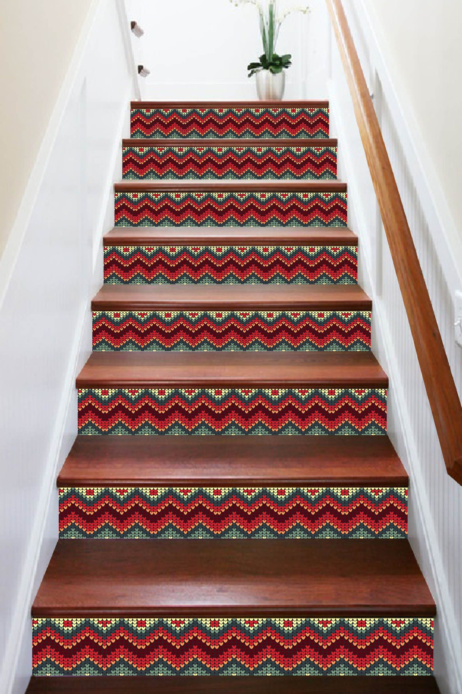 3D Fluctuating Stripes 1651 Stair Risers Wallpaper AJ Wallpaper 