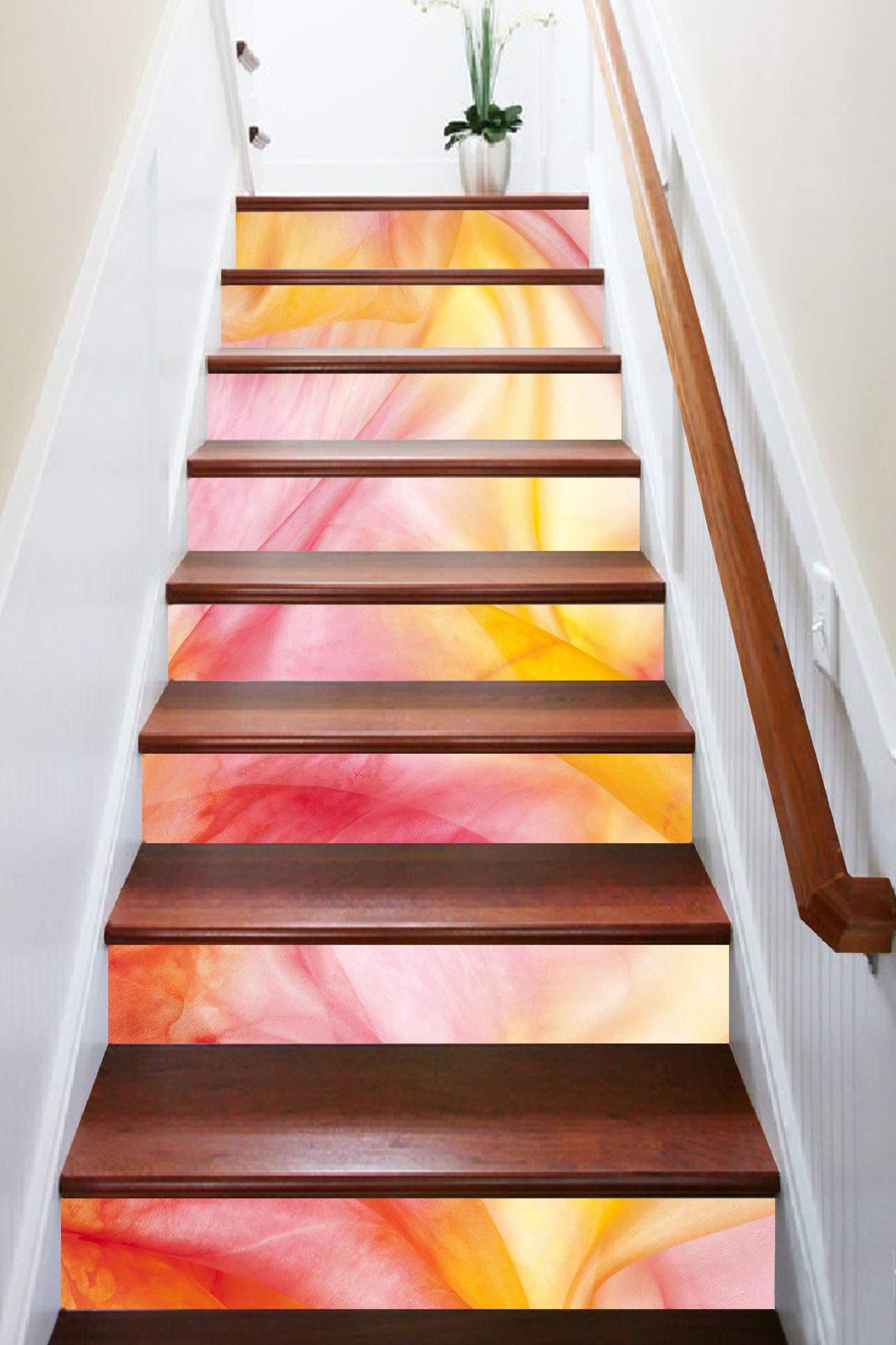 3D Pretty Color Silk 1587 Stair Risers Wallpaper AJ Wallpaper 