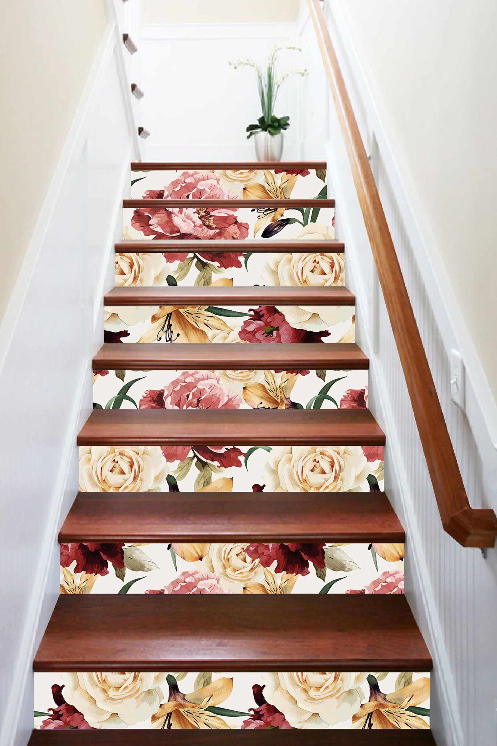 3D Different Flowers 1163 Stair Risers Wallpaper AJ Wallpaper 