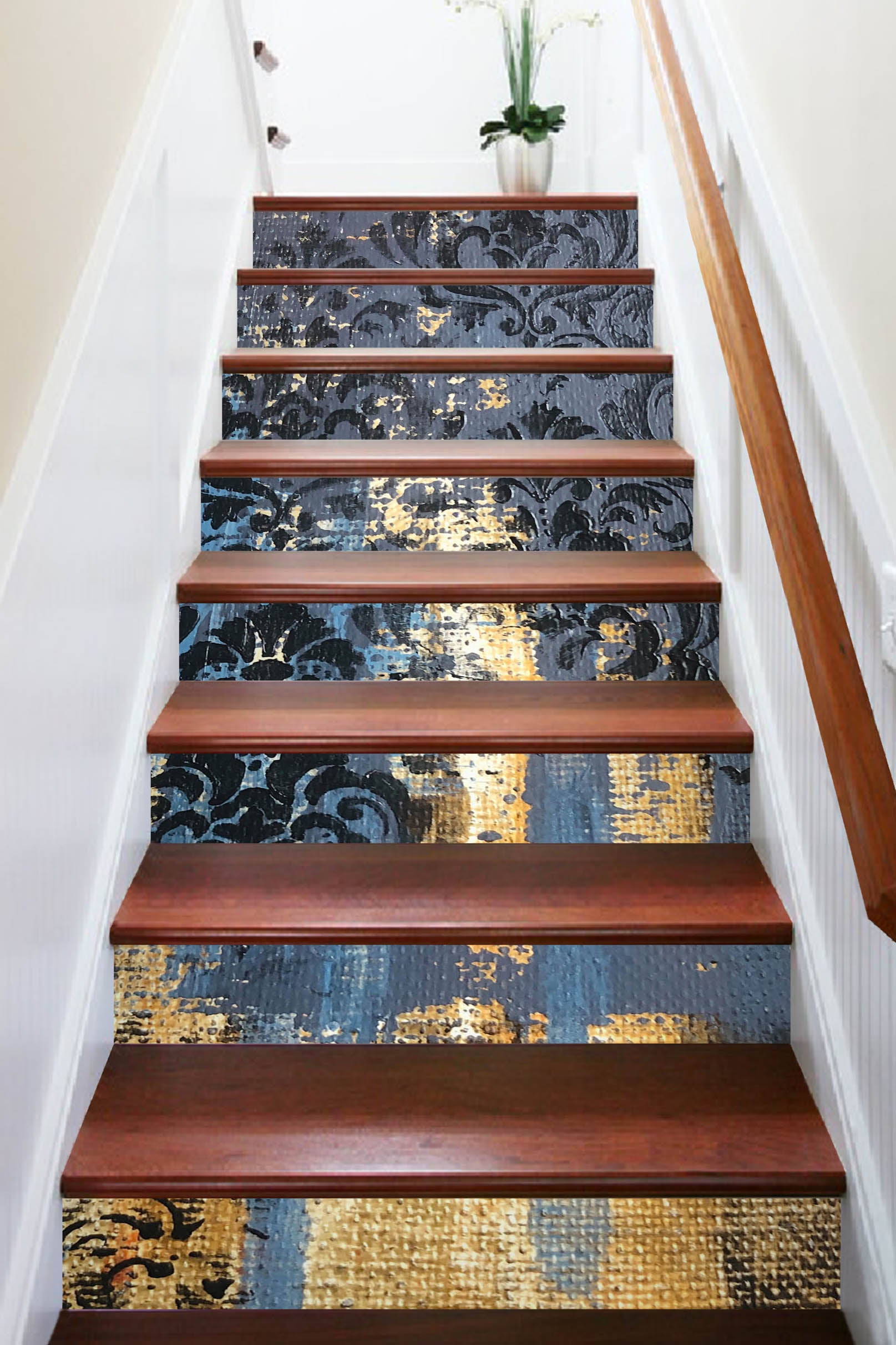3D Black Pattern 829 Skromova Marina Stair Risers