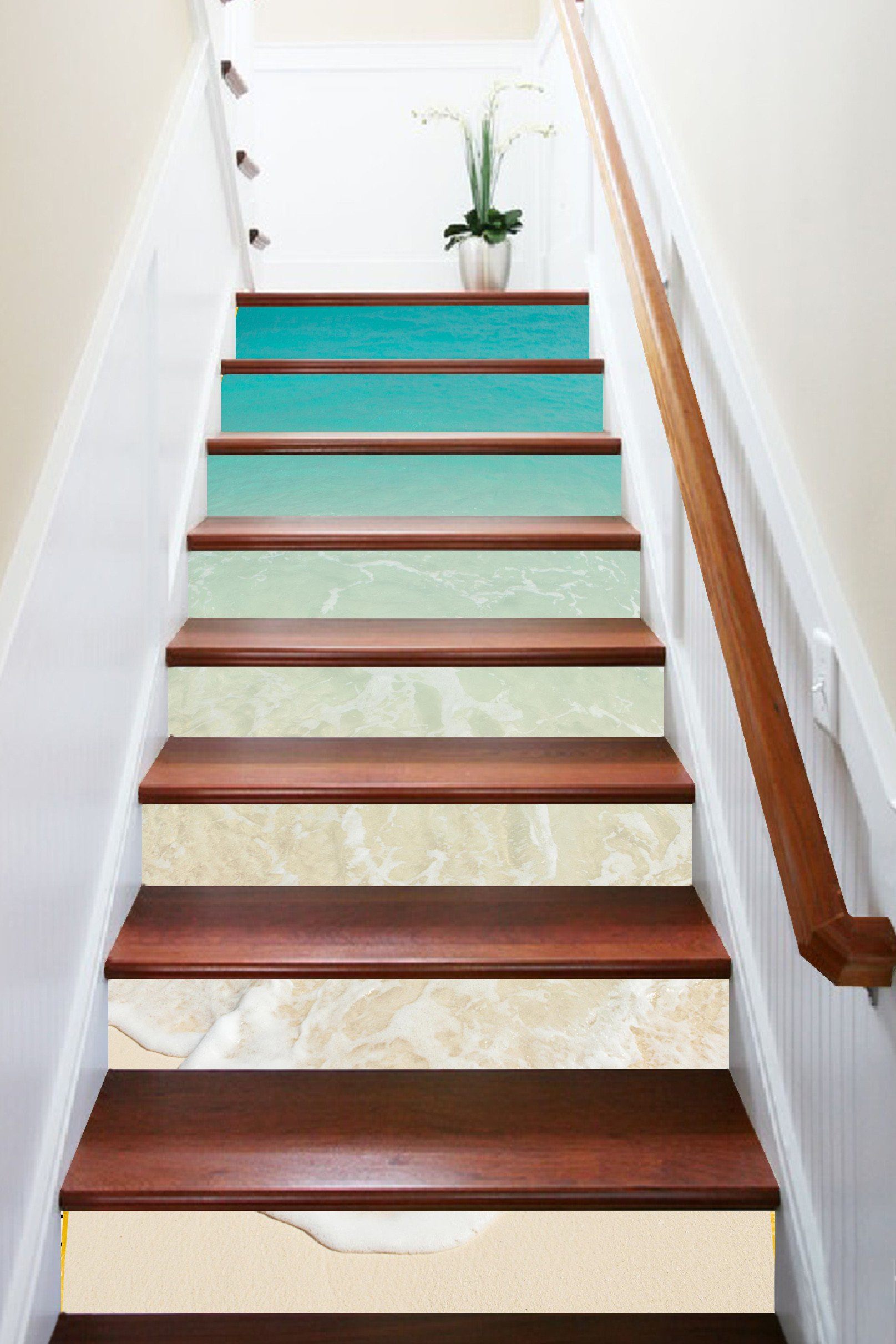 3D Beach Foams 1107 Stair Risers Wallpaper AJ Wallpaper 