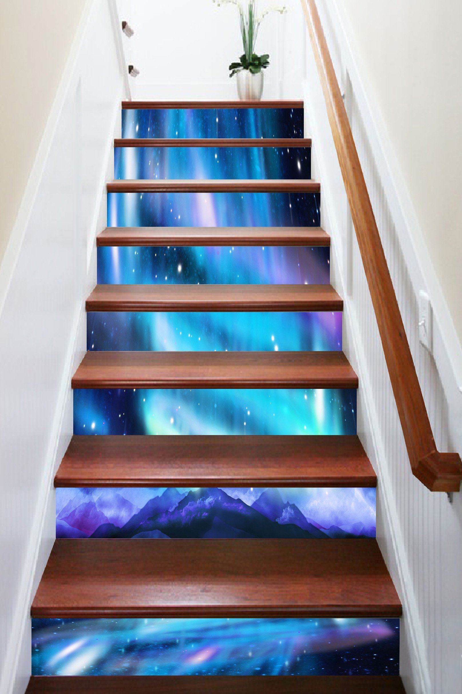 3D Beautiful Aurora 1546 Stair Risers Wallpaper AJ Wallpaper 
