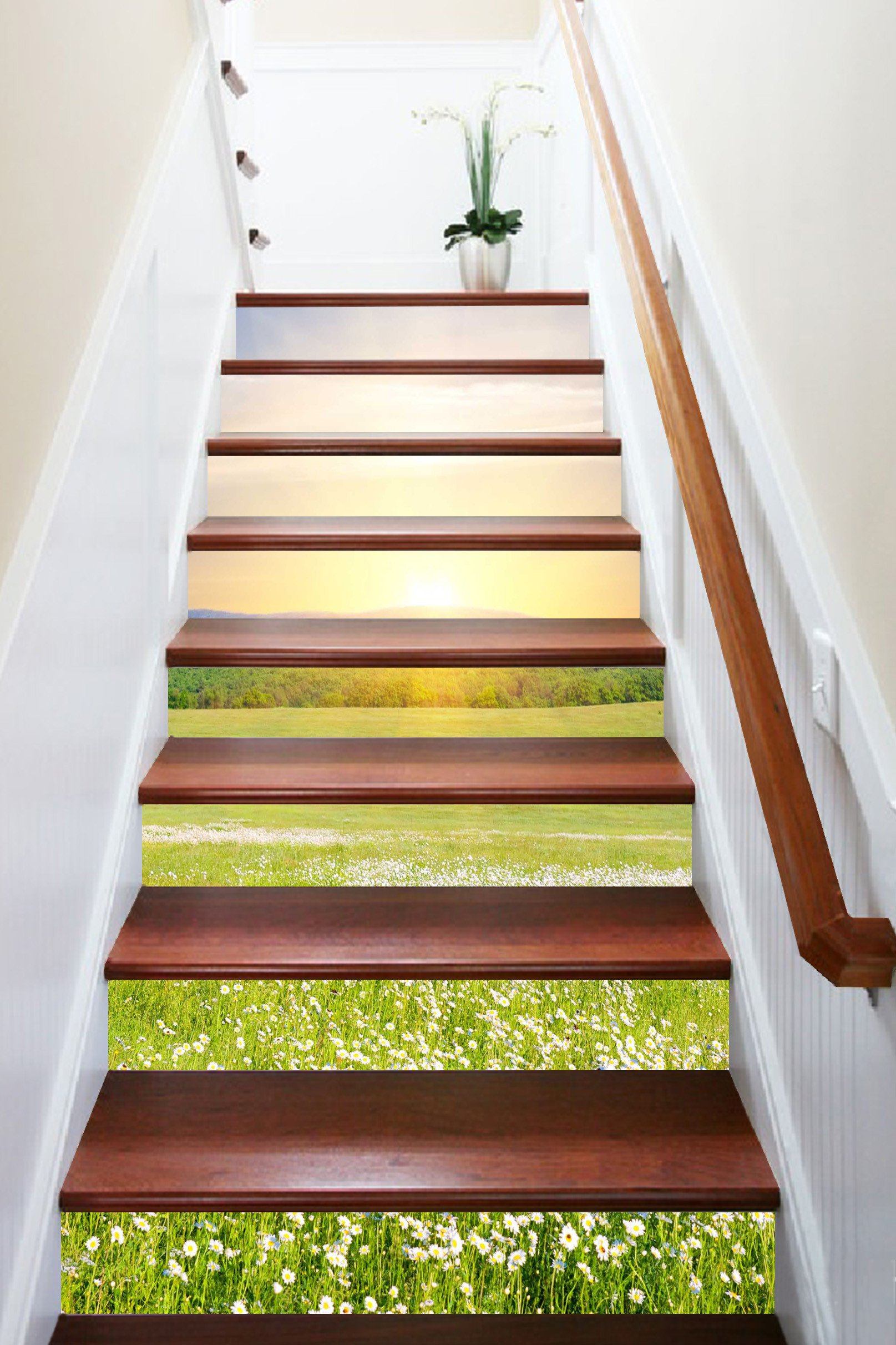 3D Grassland Flowers 1181 Stair Risers Wallpaper AJ Wallpaper 