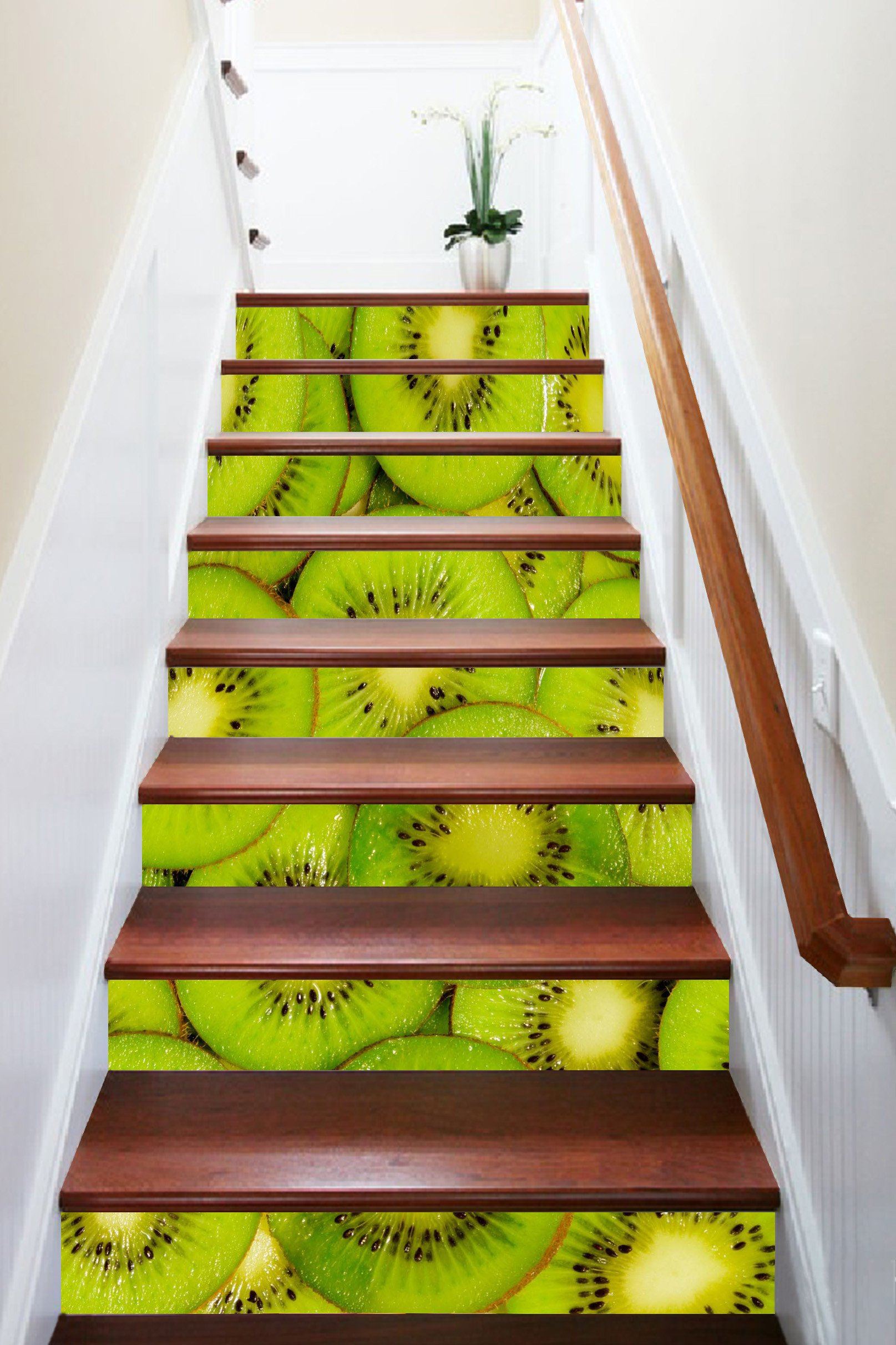 3D Fresh Kiwi Slices 1278 Stair Risers Wallpaper AJ Wallpaper 