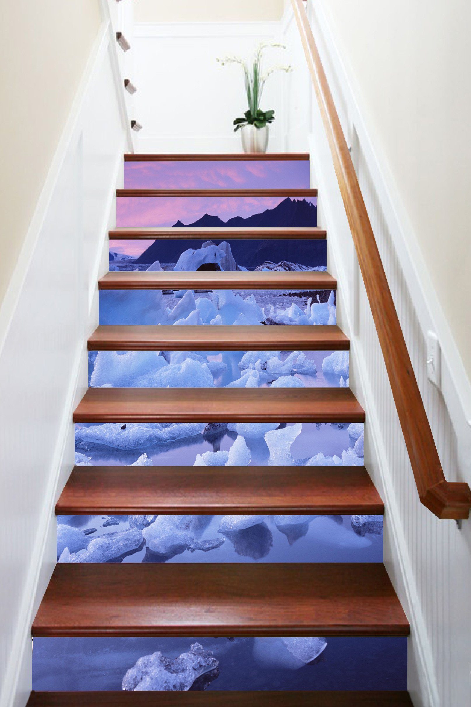 3D Seaside Ice 1257 Stair Risers Wallpaper AJ Wallpaper 