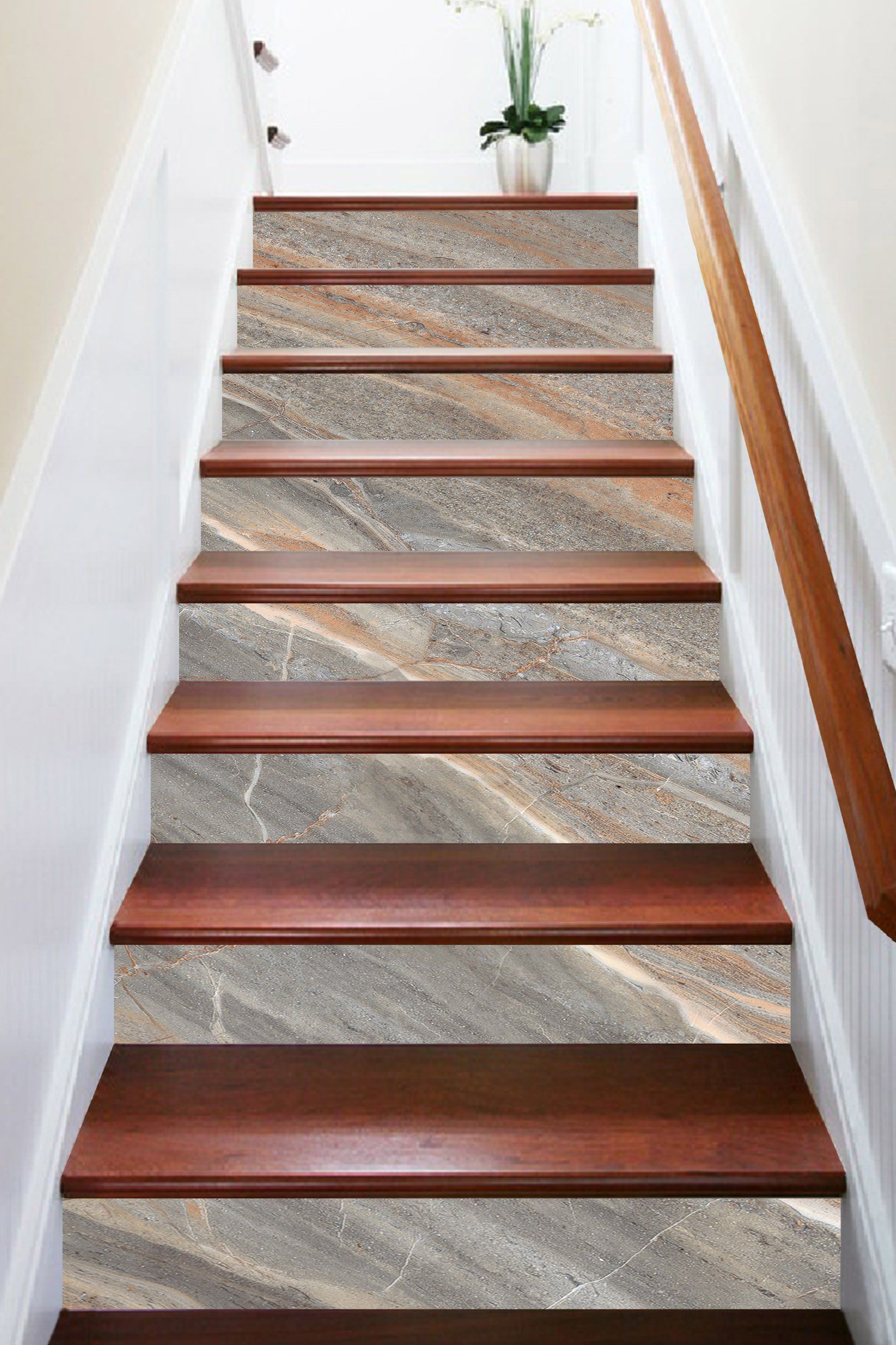 3D Transparent Stone 5876 Marble Tile Texture Stair Risers Wallpaper AJ Wallpaper 