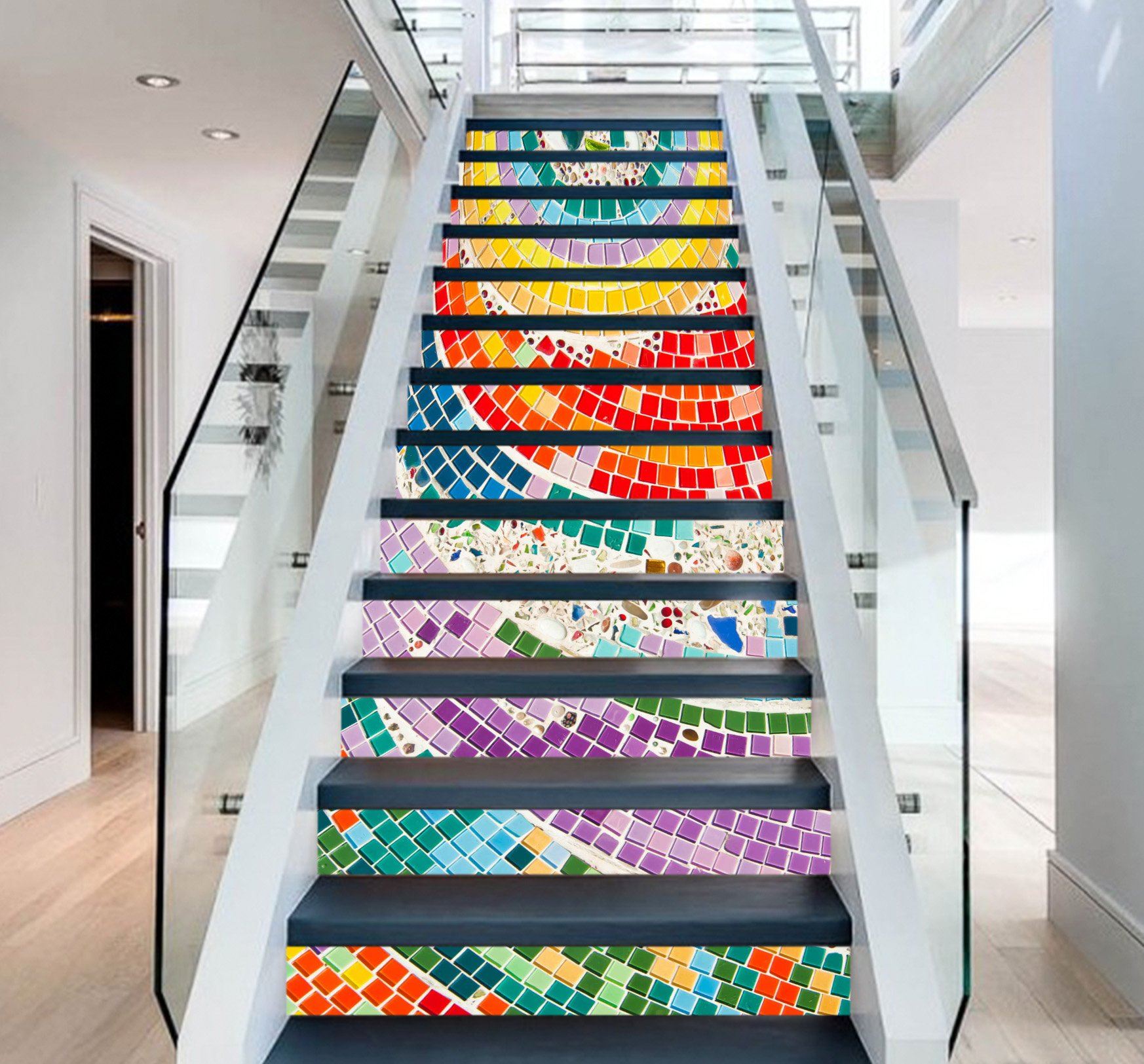 3D Rainbow 438 Stair Risers Wallpaper AJ Wallpaper 