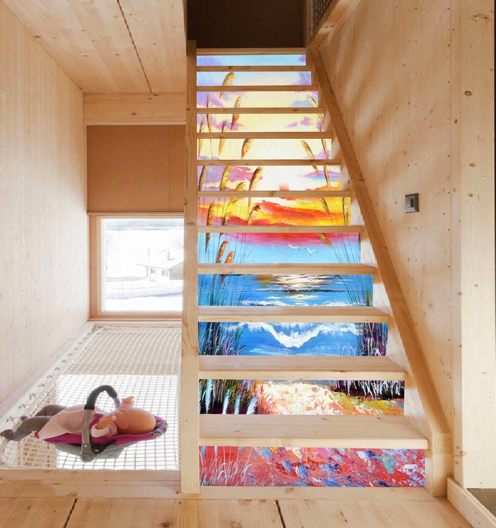 3D Sea Painting 1511 Stair Risers Wallpaper AJ Wallpaper 