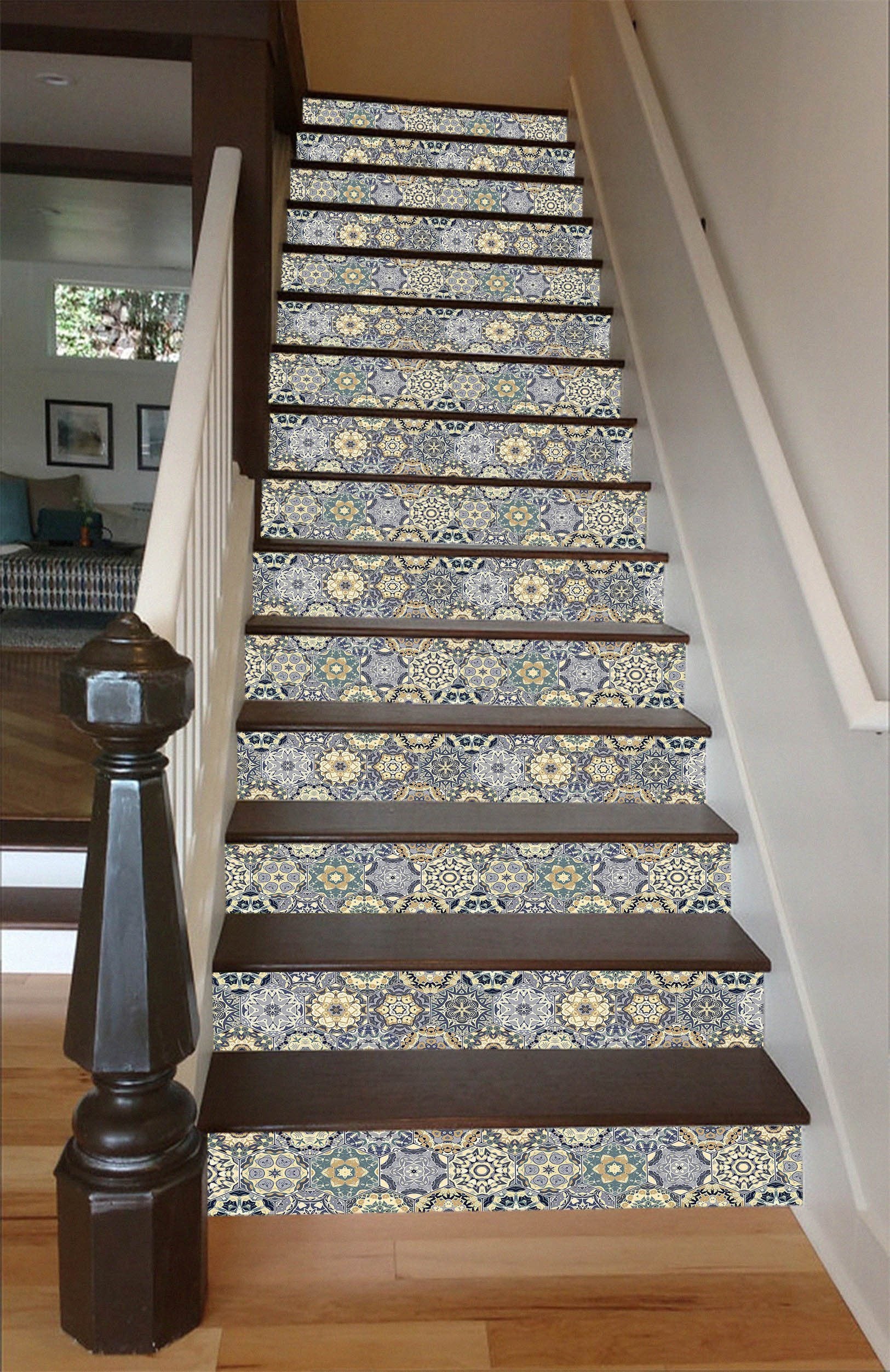 3D Vintage Handmade Mosaic 545 Marble Tile Texture Stair Risers Wallpaper AJ Wallpaper 