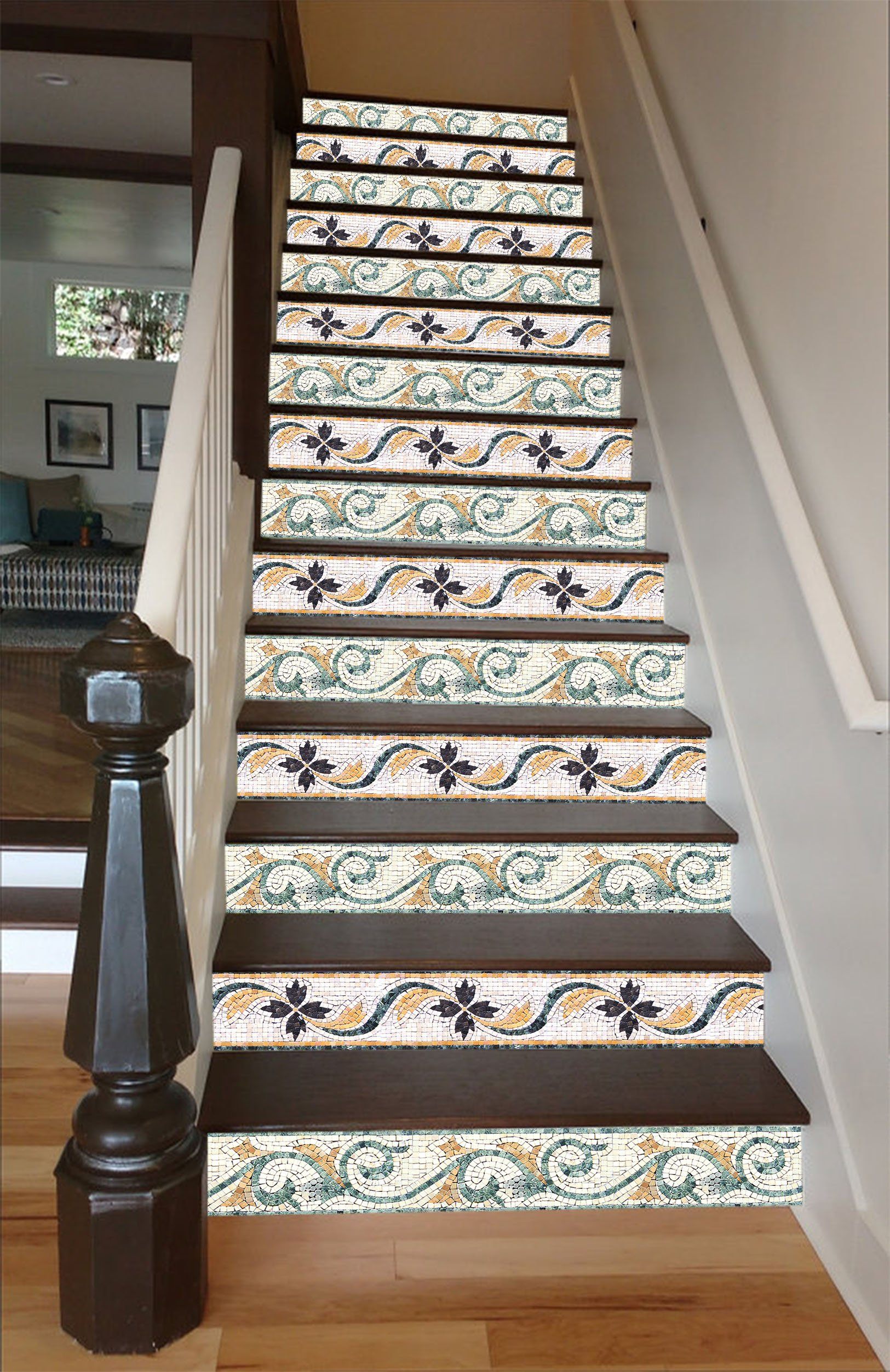 3D Stones Vine Pattern 1690 Stair Risers Wallpaper AJ Wallpaper 