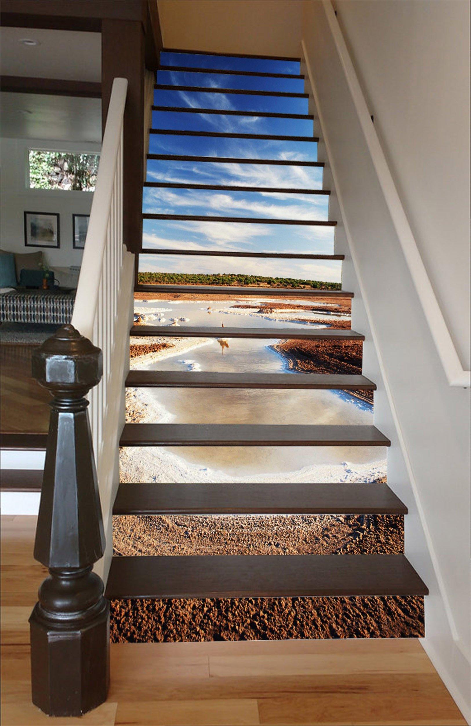 3D Drought Salt Lake 1576 Stair Risers Wallpaper AJ Wallpaper 