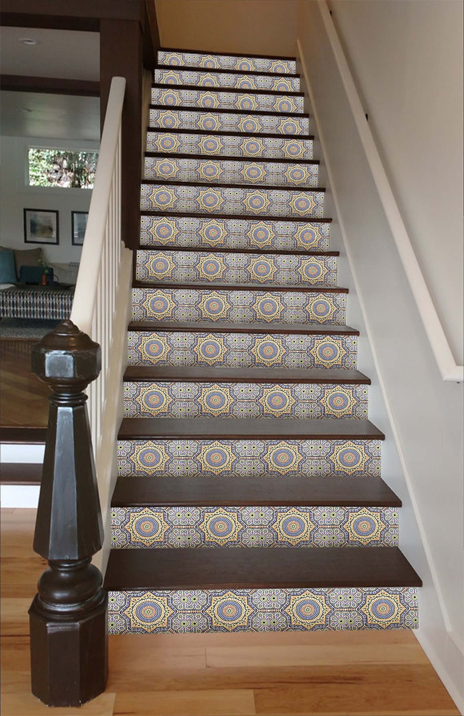 3D Dense Pattern 1662 Stair Risers Wallpaper AJ Wallpaper 