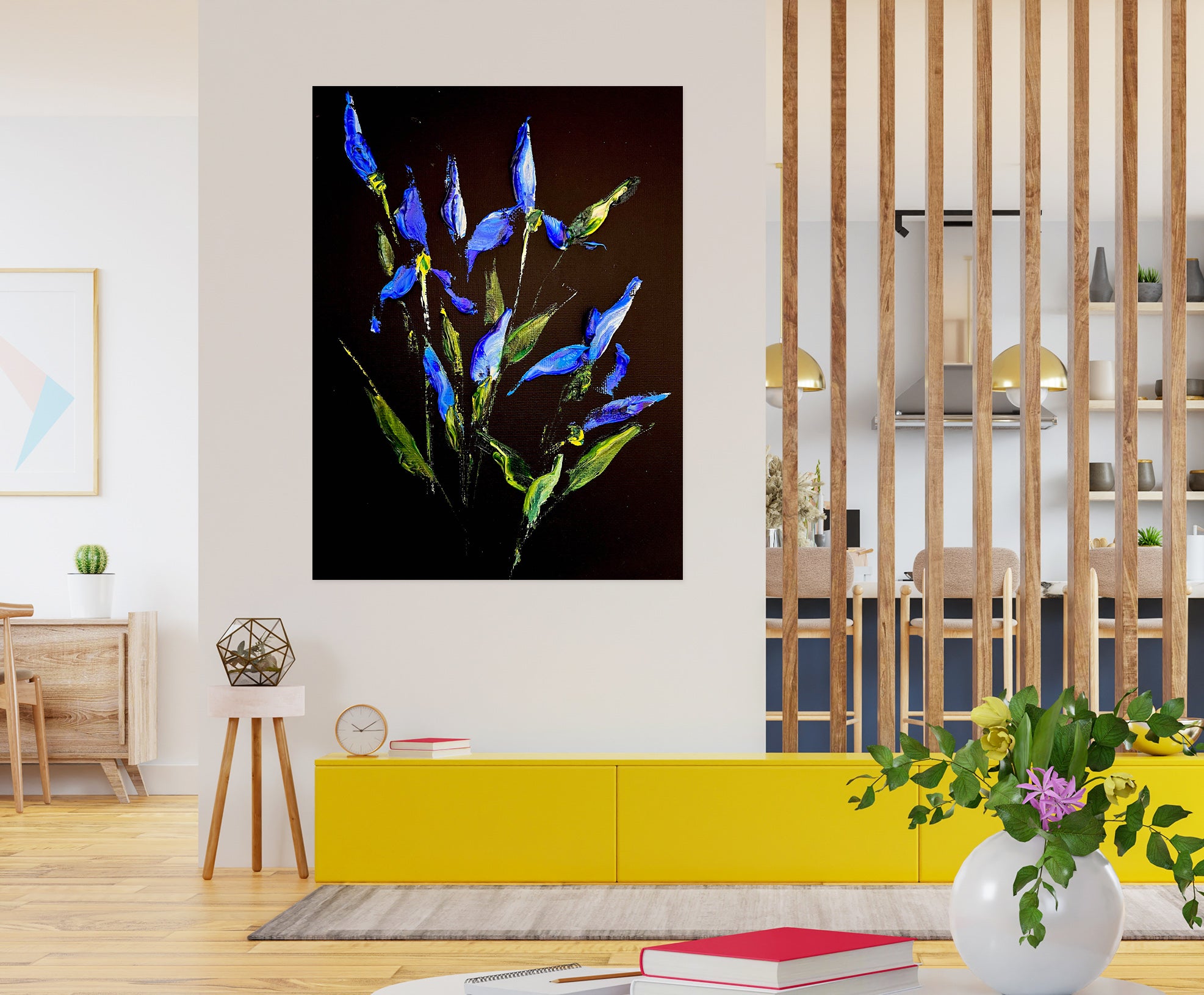 3D Blue Purple Flower 2602 Skromova Marina Wall Sticker