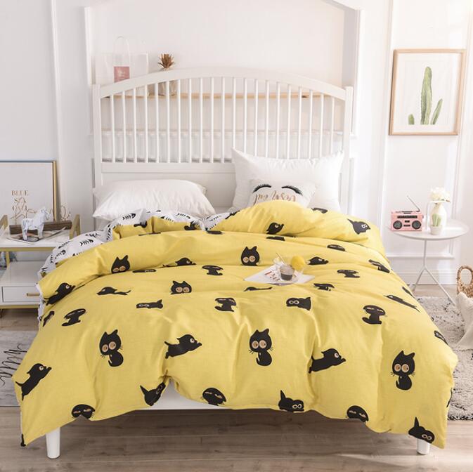 3D Cartoon Little Black Cat 4109 Bed Pillowcases Quilt