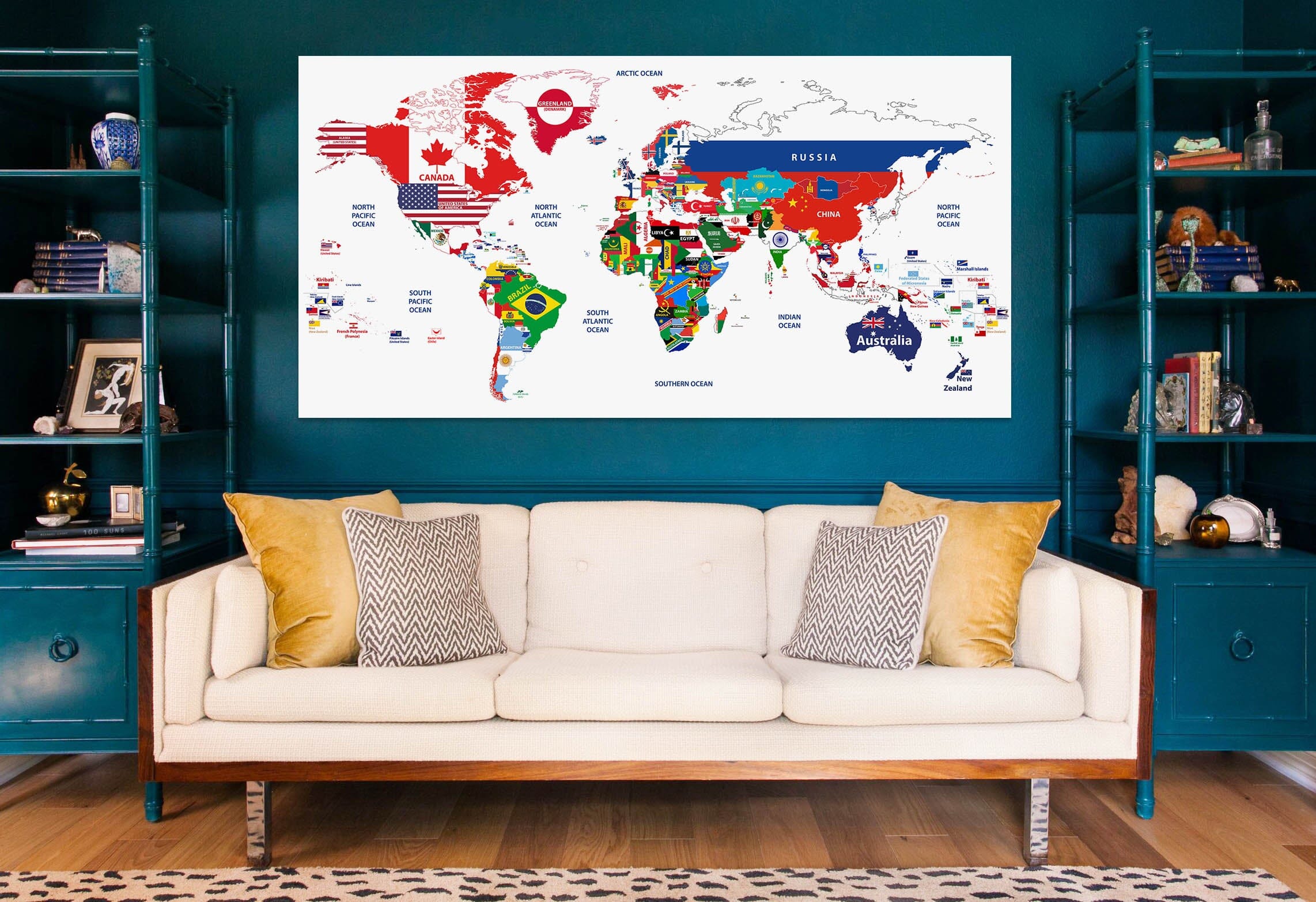3D Color Graffiti 260 World Map Wall Sticker Wallpaper AJ Wallpaper 2 
