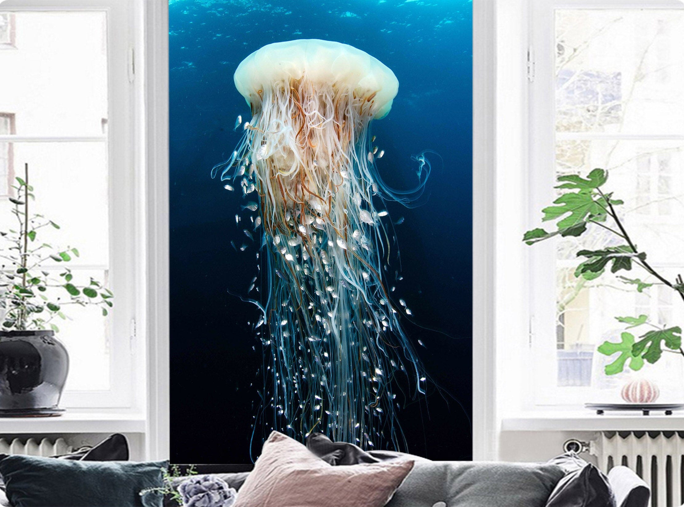 3D White Jellyfish 117 Wall Murals Wallpaper AJ Wallpaper 2 