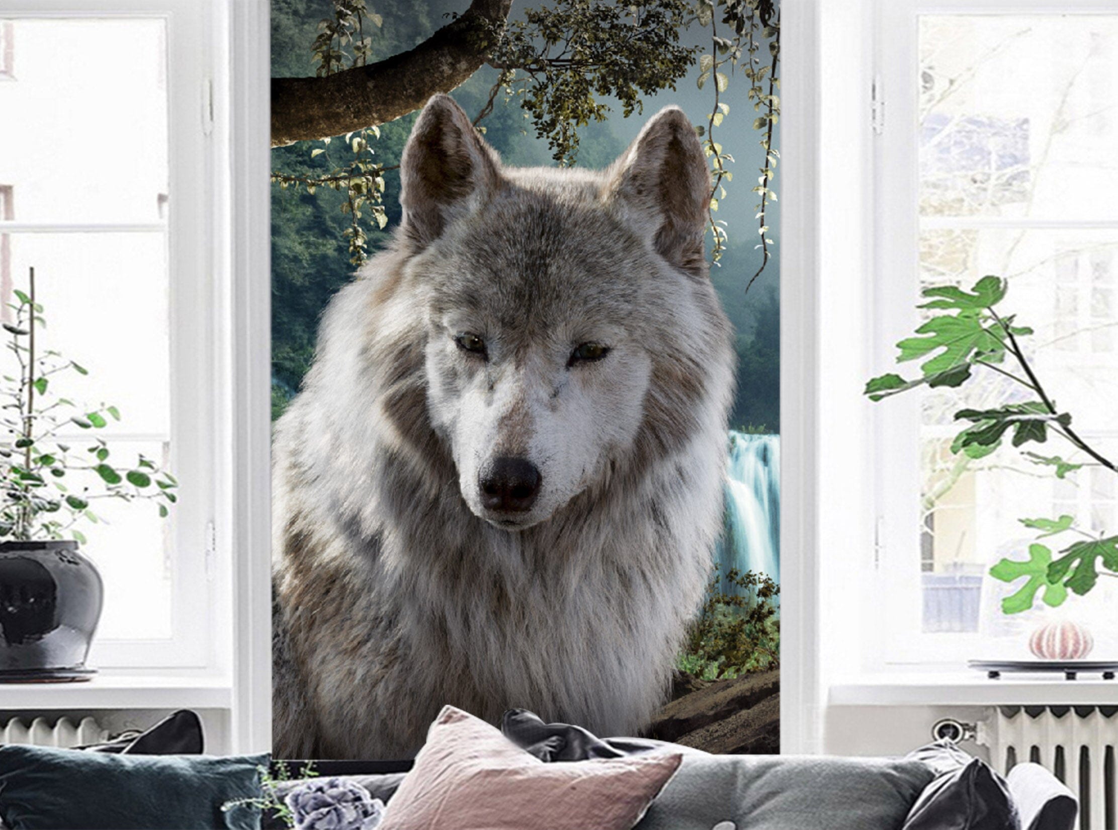 3D Wolf Falls 120 Wall Murals Wallpaper AJ Wallpaper 2 