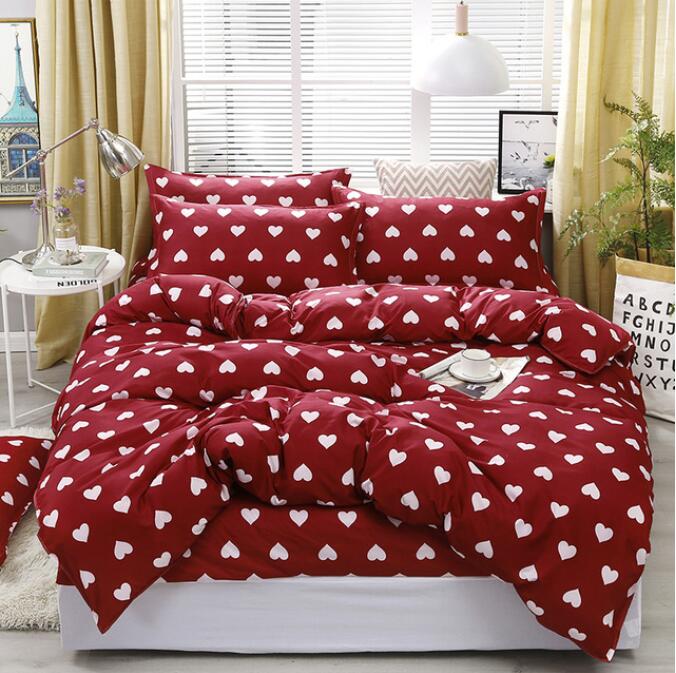3D White Love On Red Background 12051 Bed Pillowcases Quilt