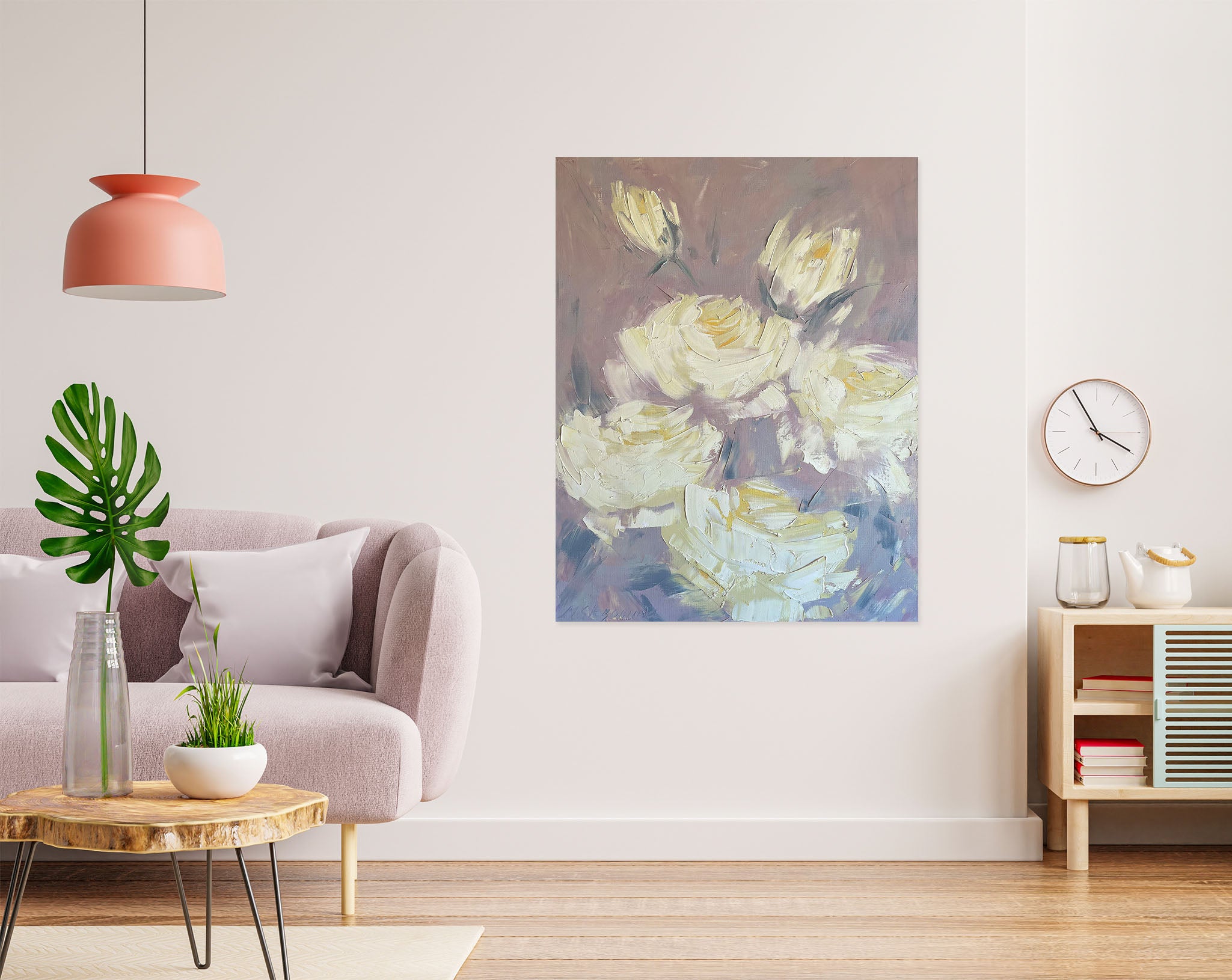 3D White Rose 2607 Skromova Marina Wall Sticker