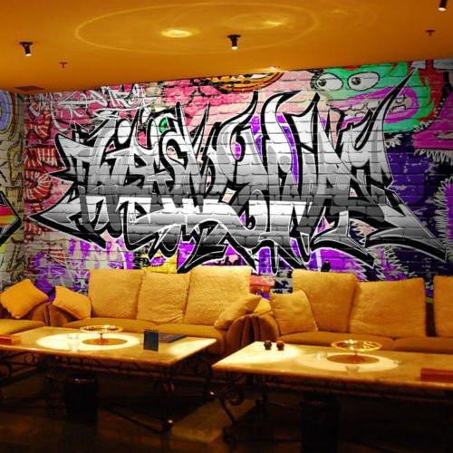 3D WRITING GRAFFITI 1 WALLPAPER 355CM WIDTH AND 235CM HEIGHT. IN WOVEN PAPER AJ Wallpaper 