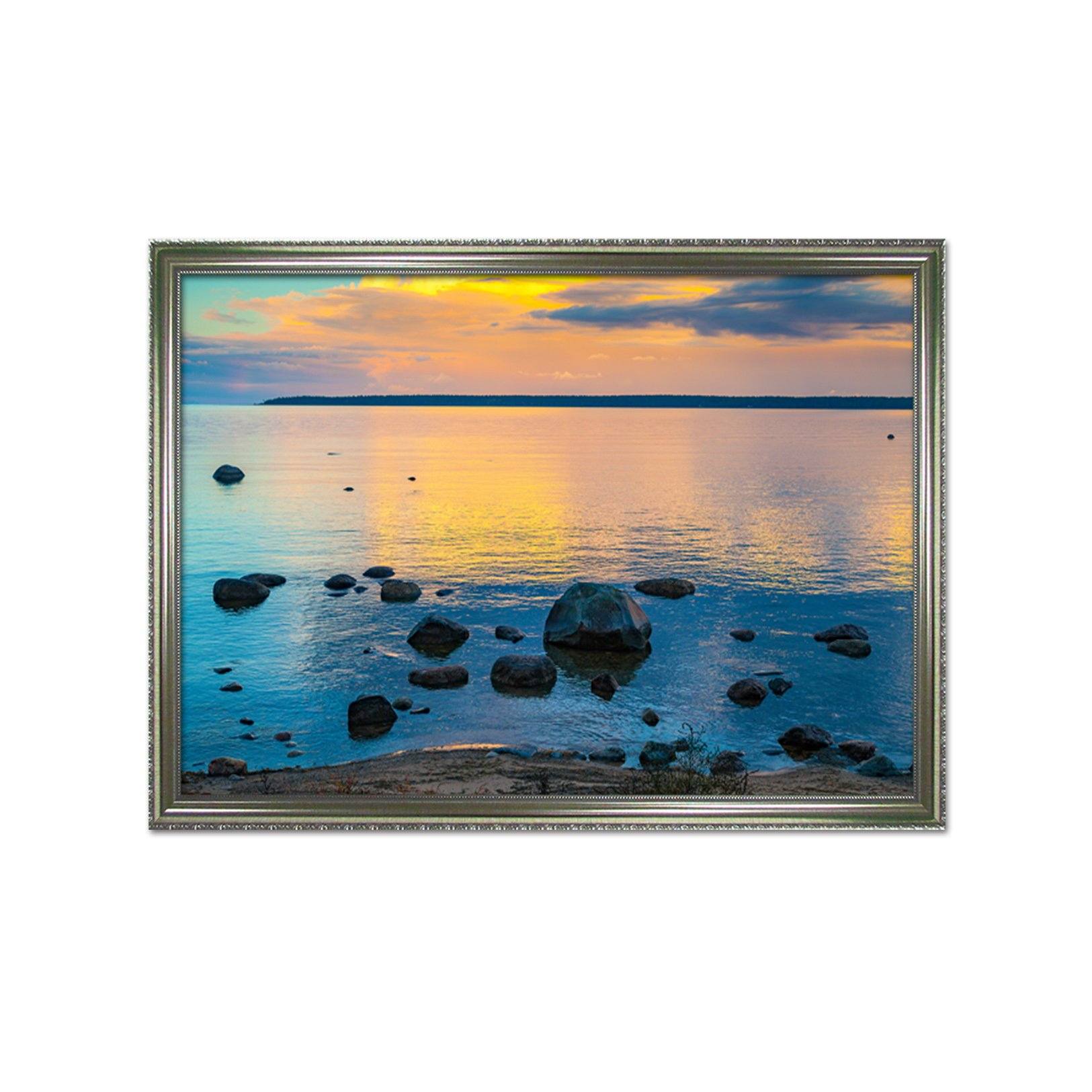 3D Dusk Sea 160 Fake Framed Print Painting Wallpaper AJ Creativity Home 