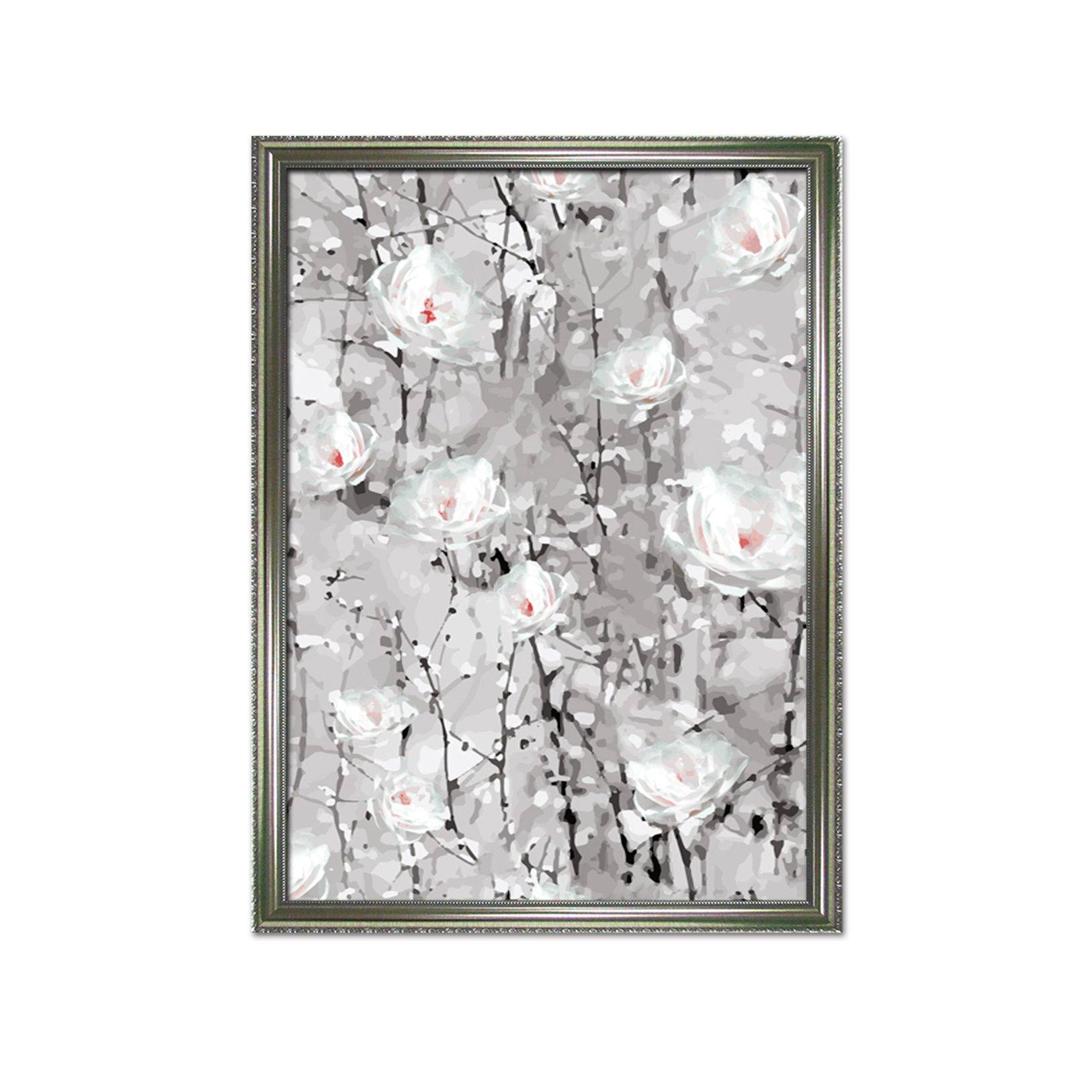 3D White Flower 071 Fake Framed Print Painting Wallpaper AJ Creativity Home 