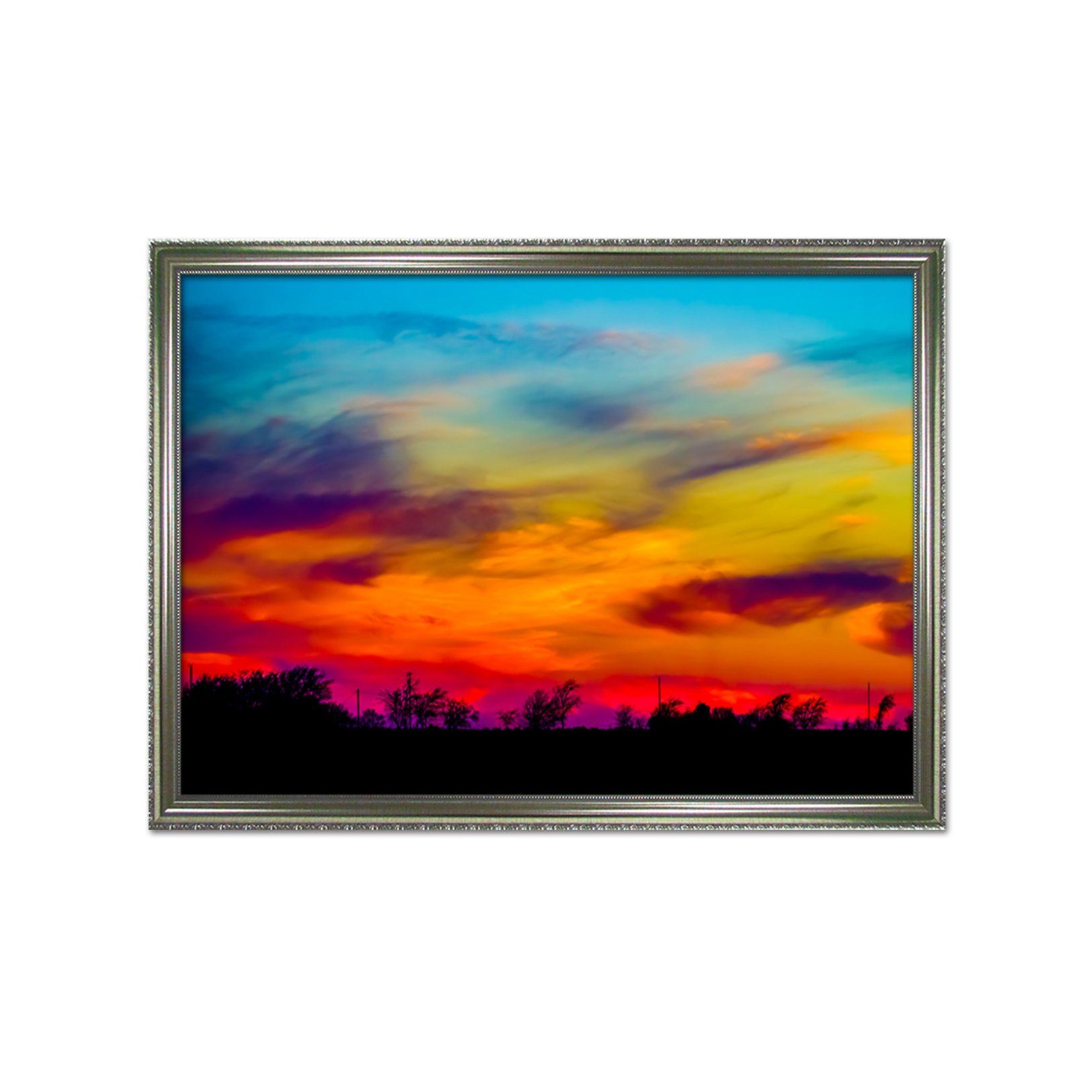 3D Sunset Mountain 027 Fake Framed Print Painting Wallpaper AJ Creativity Home 