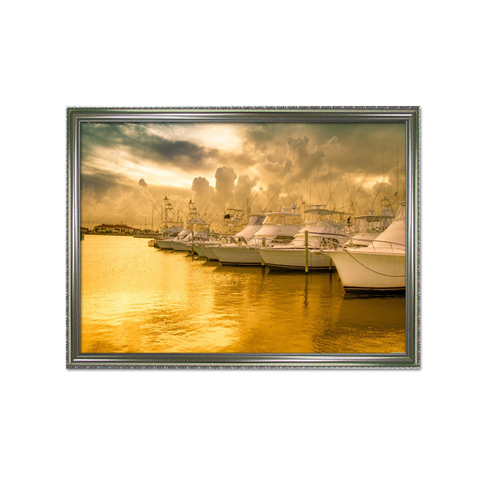 3D Twilight Ship 029 Fake Framed Print Painting Wallpaper AJ Creativity Home 