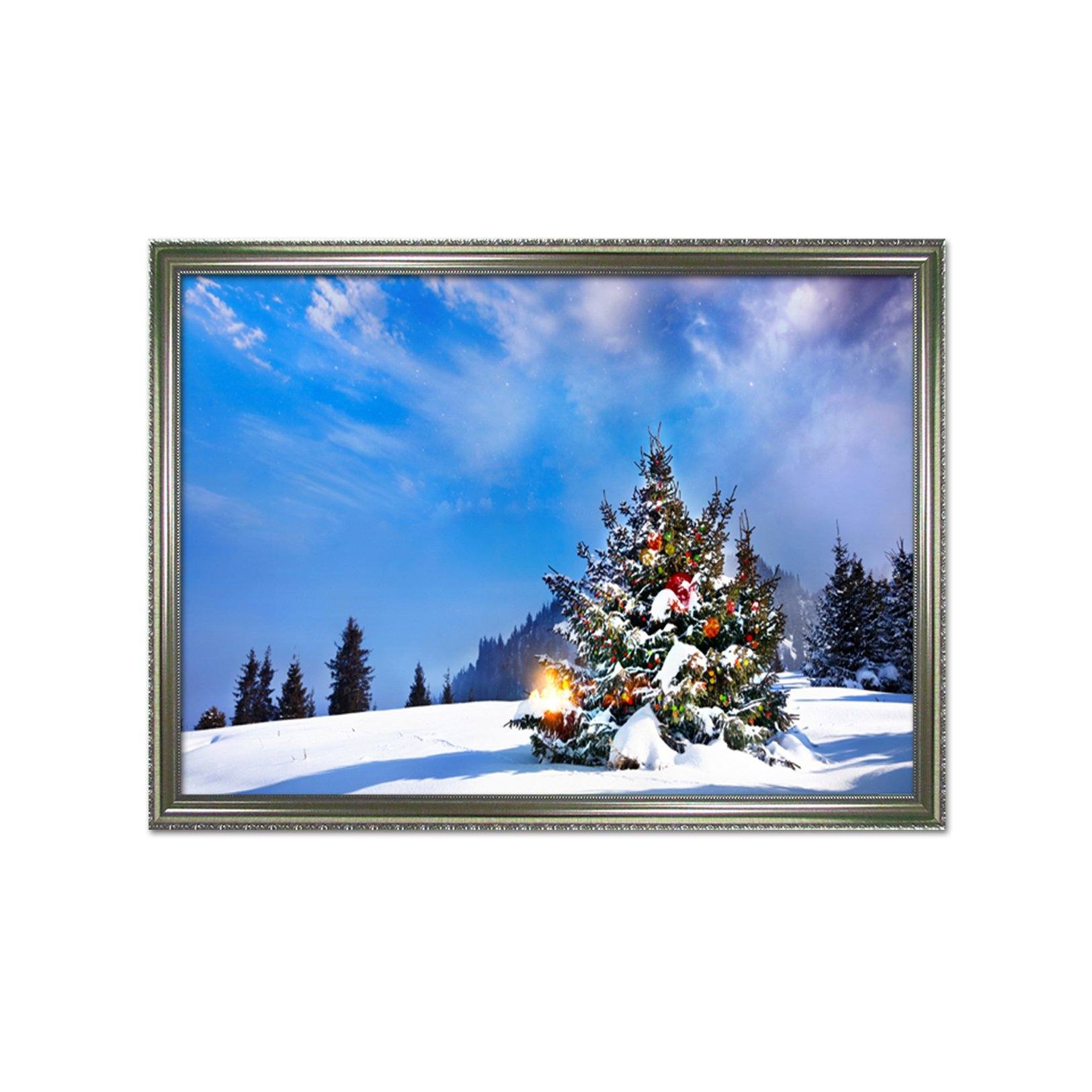 3D Christmas Tree 024 Fake Framed Print Painting Wallpaper AJ Creativity Home 