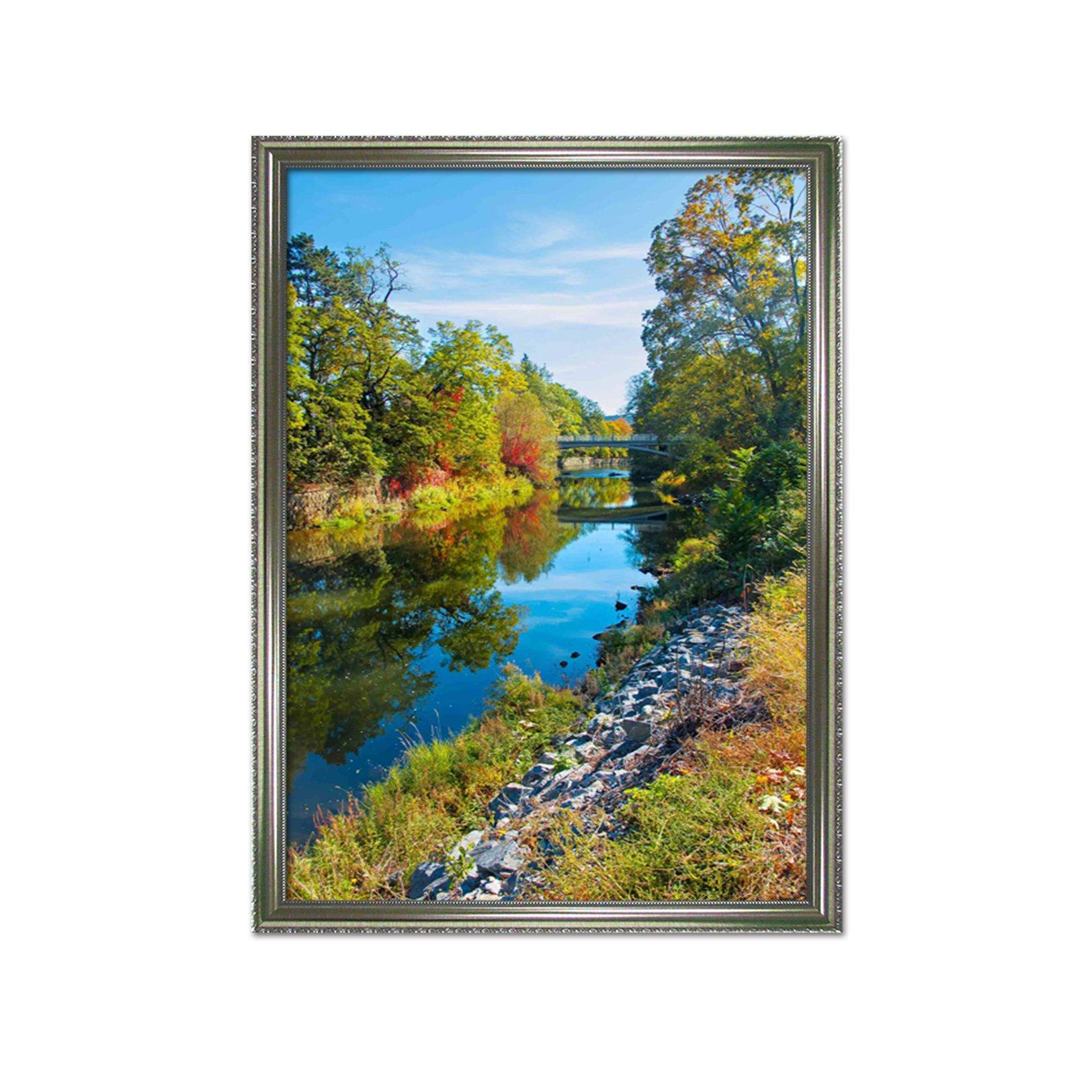 3D Calm River 118 Fake Framed Print Painting Wallpaper AJ Creativity Home 