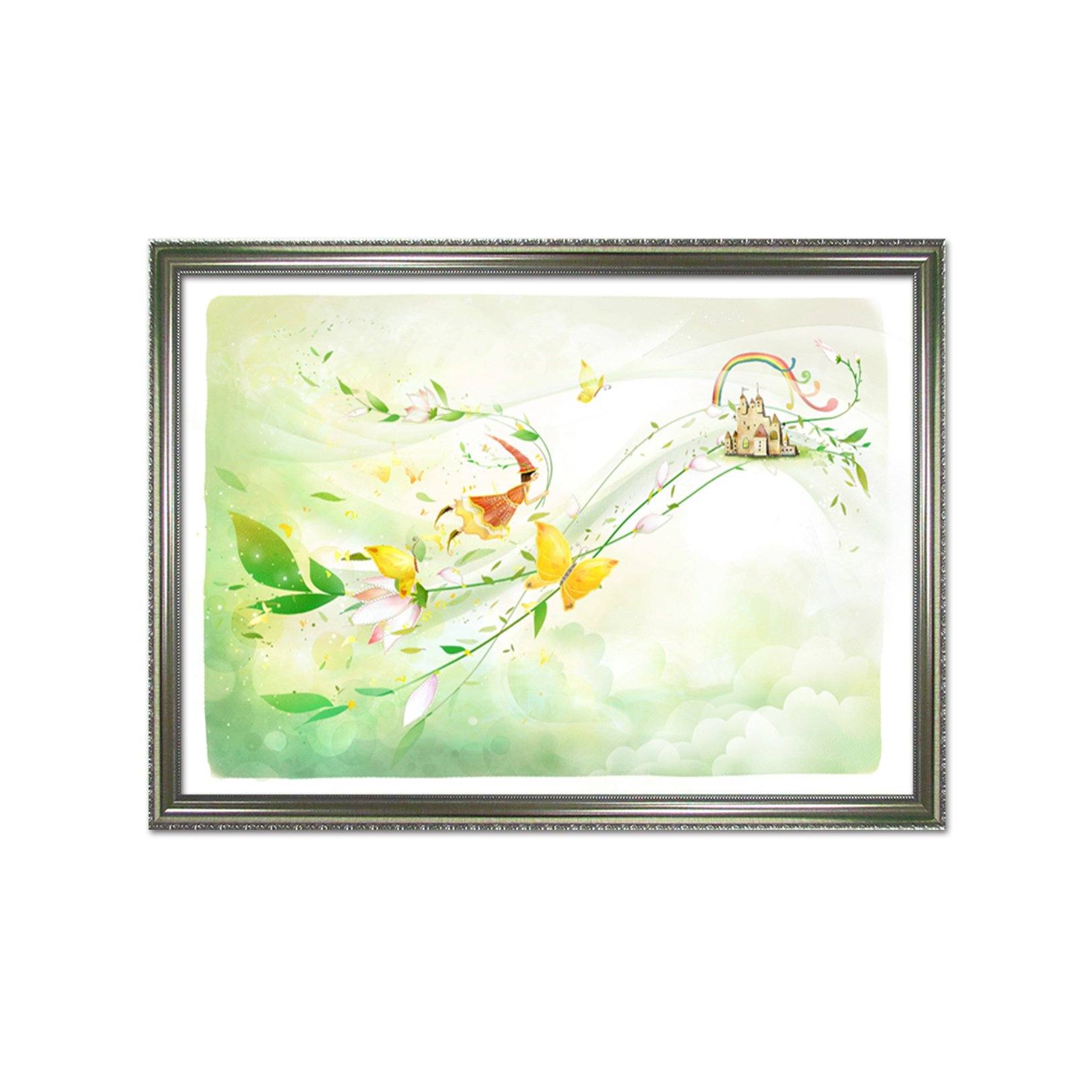 3D Small Castle 010 Fake Framed Print Painting Wallpaper AJ Creativity Home 